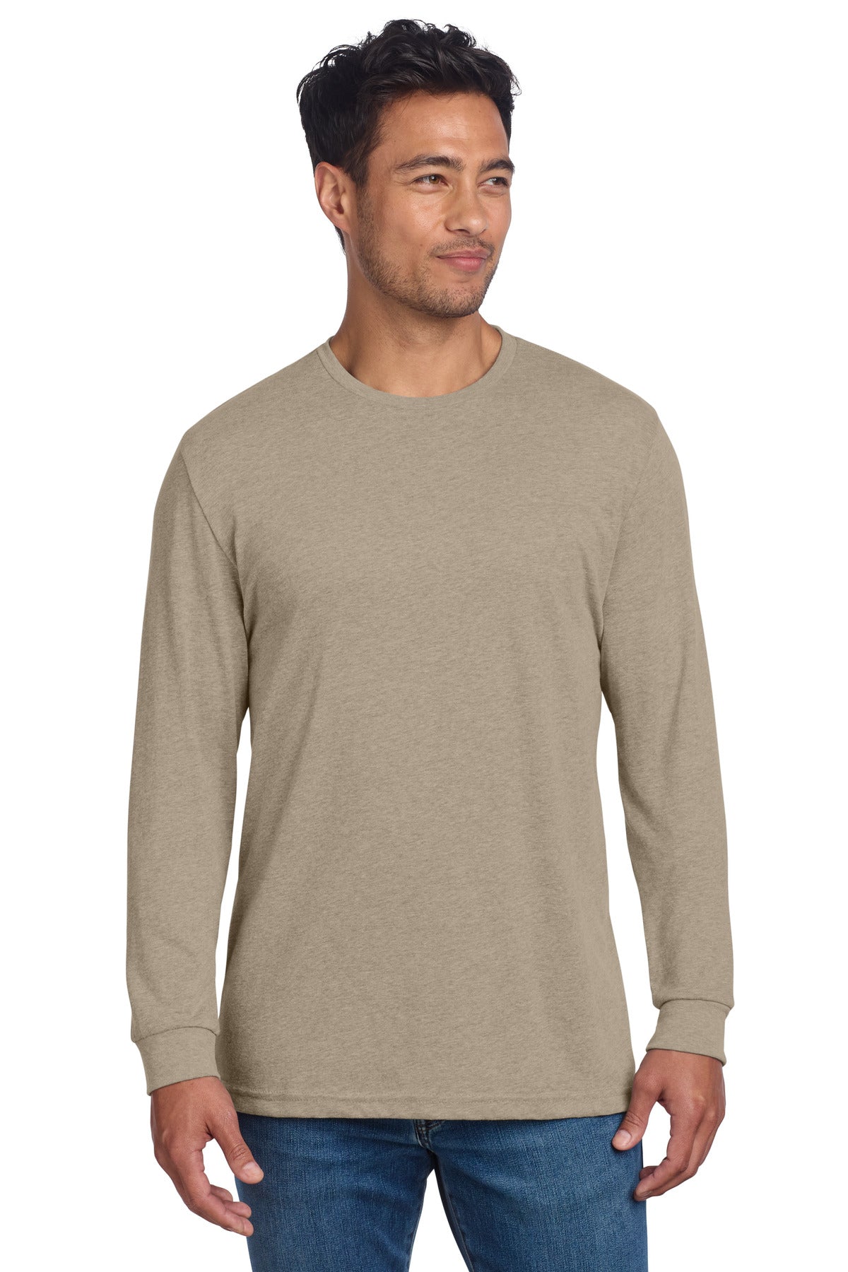 Next Level Apparel Adult CVC Long Sleeve Tee NL6211 - Heather Tan