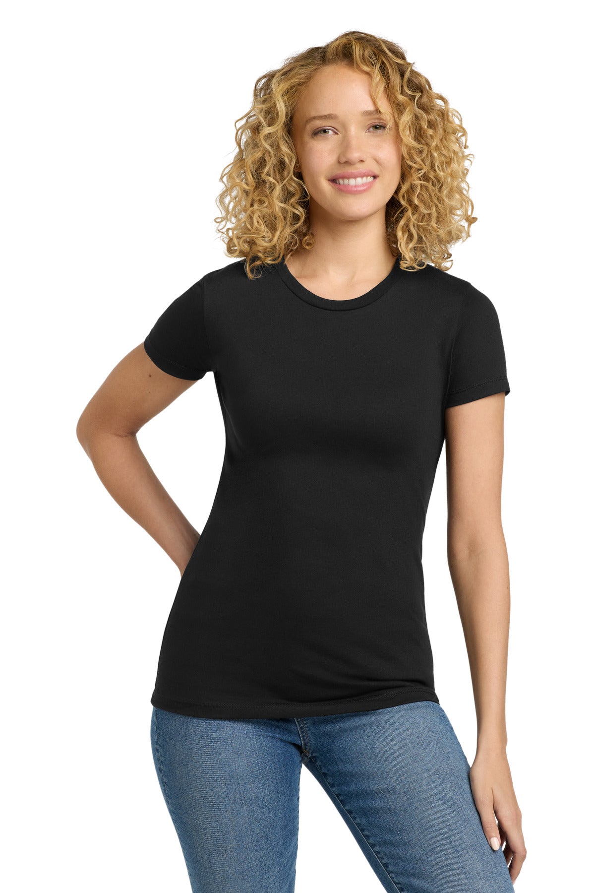 Next Level Apparel  Women's CVC Tee. NL6610 - Black