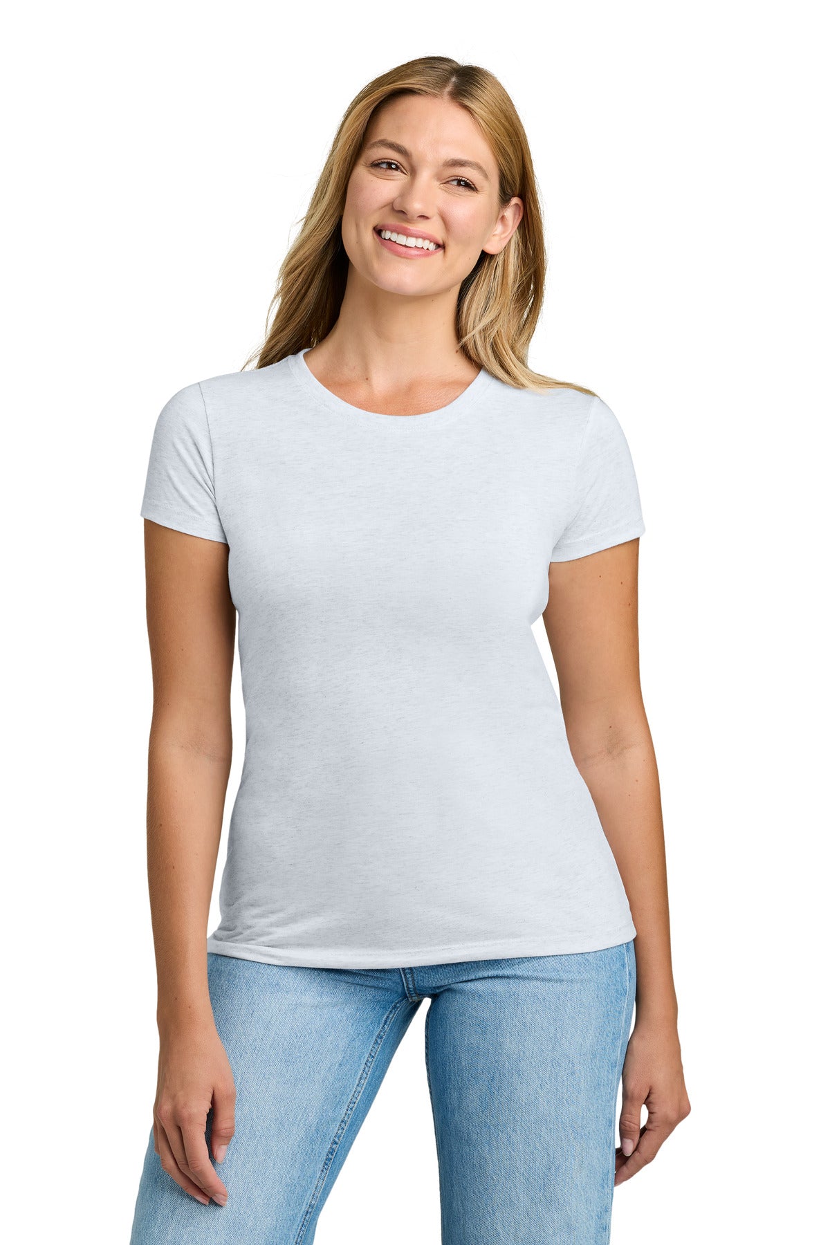 Next Level Apparel  Women's Tri-Blend Tee. NL6710 - Heather White