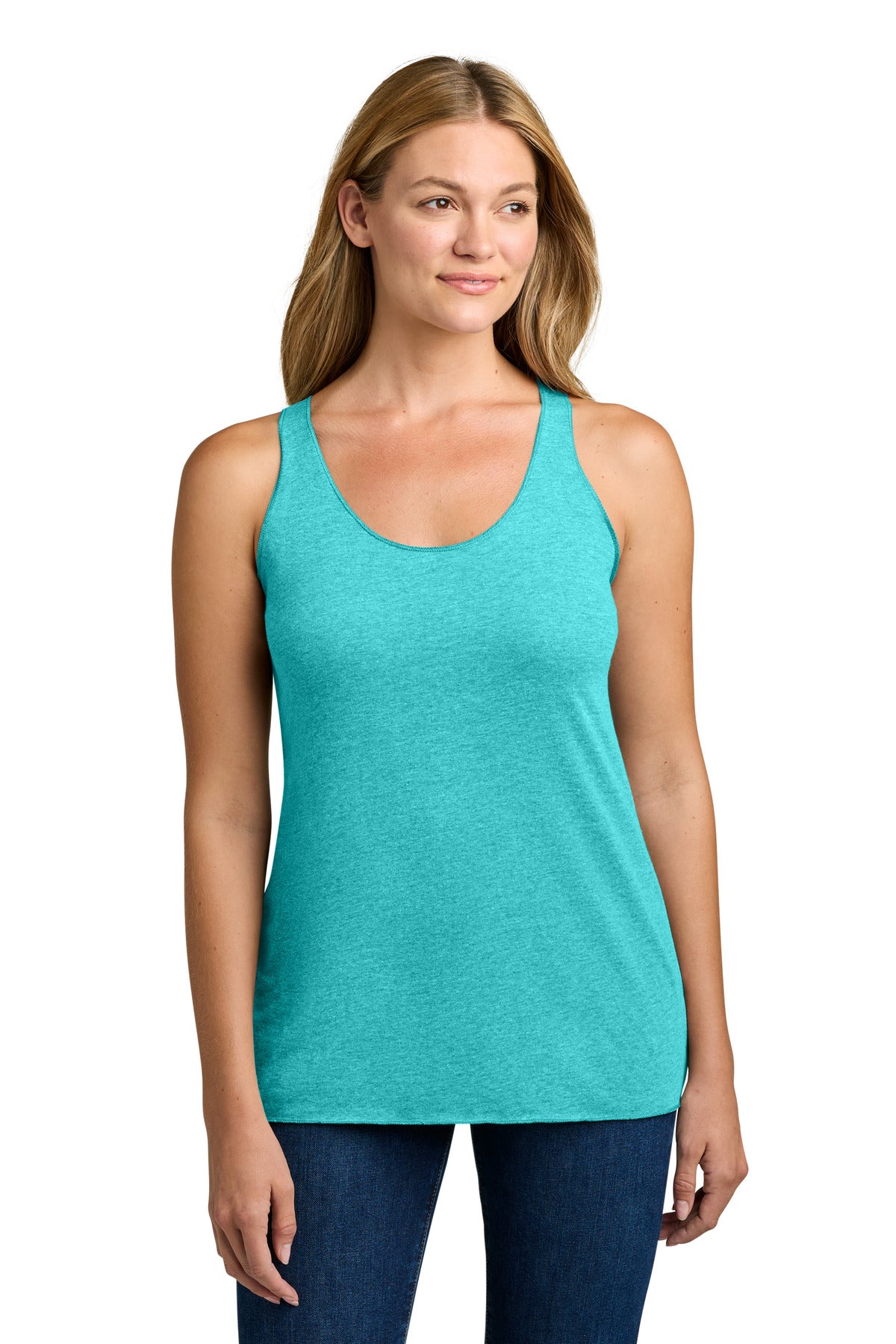 Next Level Apparel  Women's Tri-Blend Racerback Tank. NL6733 - Tahiti Blue