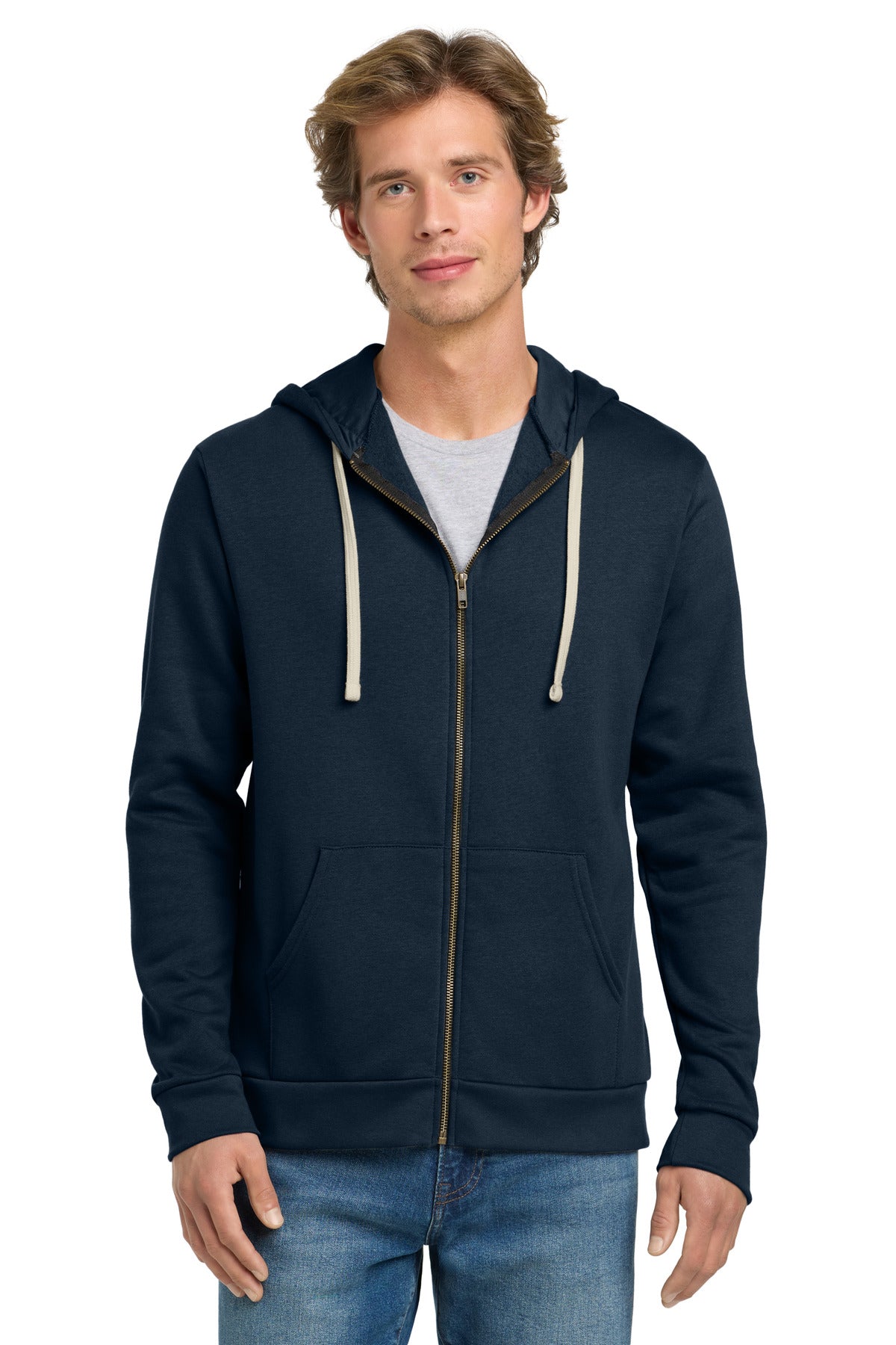 Next Level Apparel Adult Santa Barbara Zip Hoodie. NL9602 - Midnight Navy