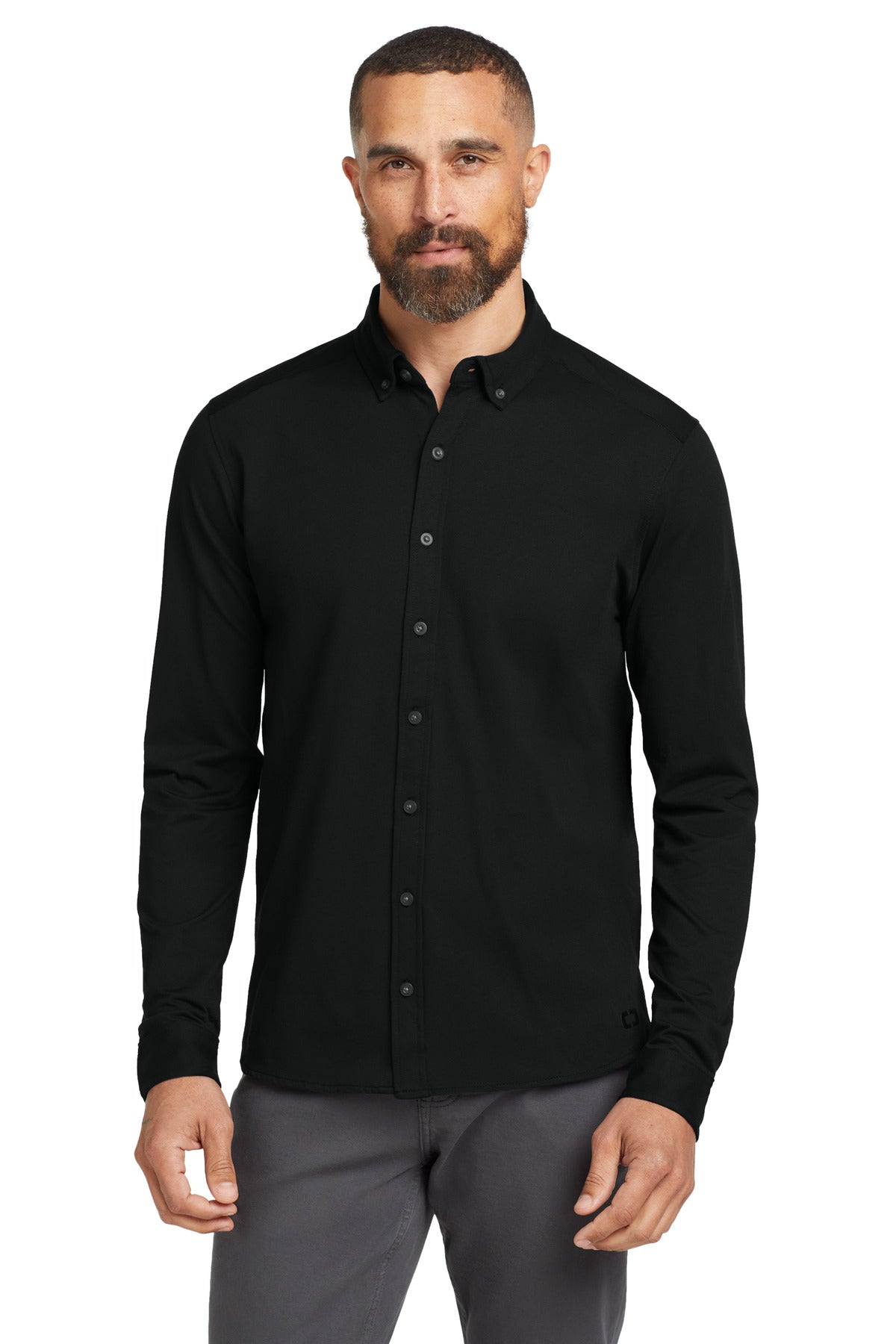 OGIO   Code Stretch Long Sleeve Button-Up. OG145 - Blacktop