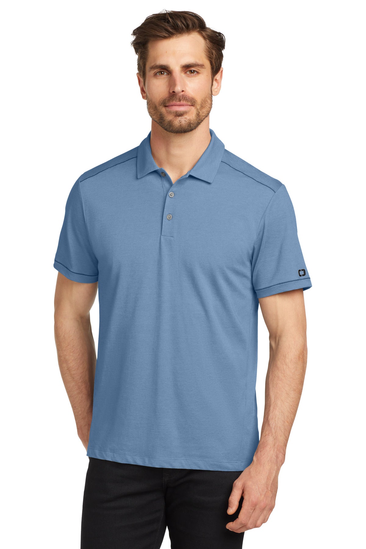 OGIO  Code Stretch Polo. OG146 - Force Blue Heather