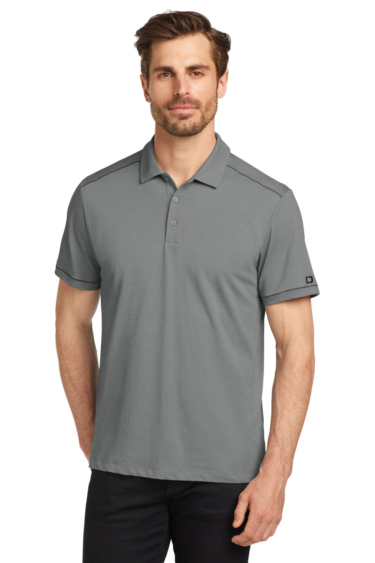 OGIO  Code Stretch Polo. OG146 - Tarmac Grey Heather