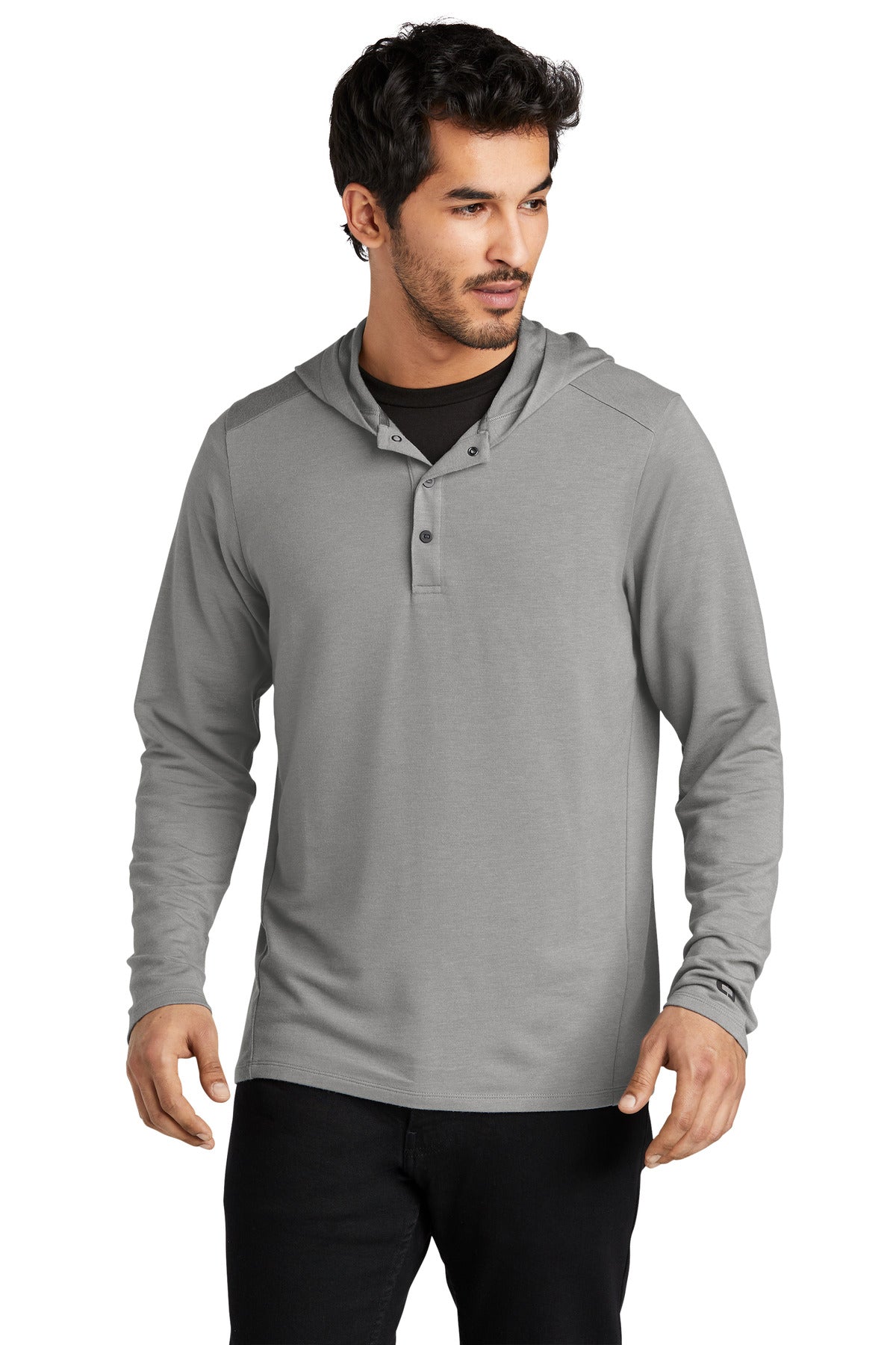 OGIO Luuma Flex Hooded Henley OG826 - Petrol Grey Heather