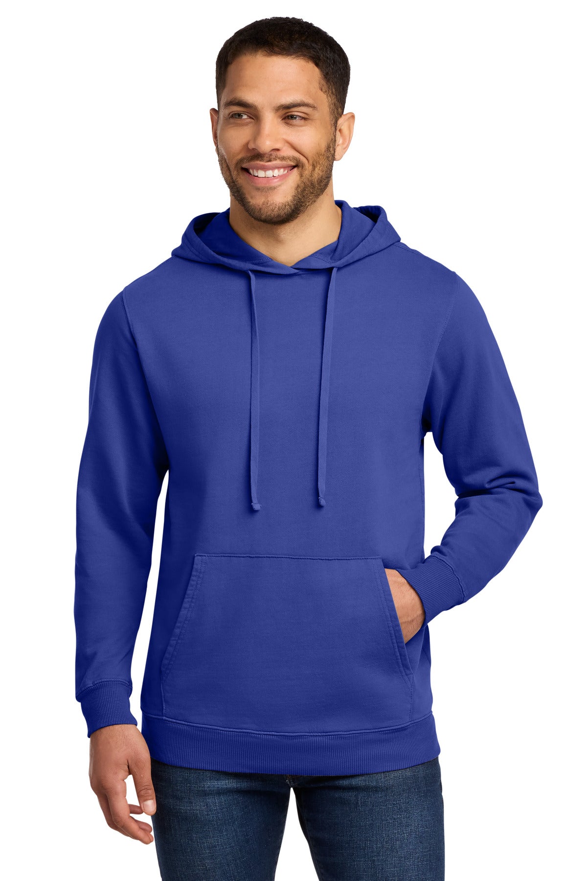 Port & Co Beach Wash Garment-Dyed Pullover Hooded Sweatshirt. PC098H - Blue Iris