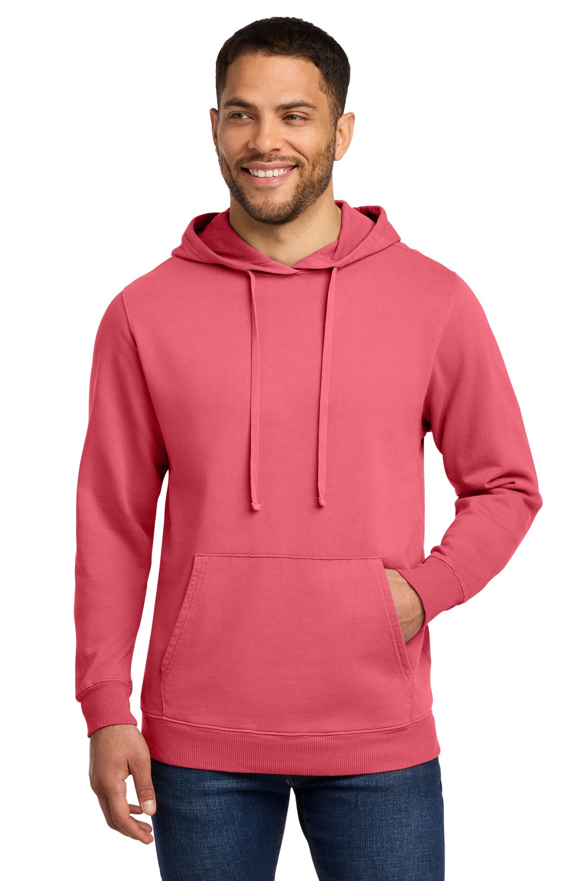 Port & Co Beach Wash Garment-Dyed Pullover Hooded Sweatshirt. PC098H - Fruit Punch