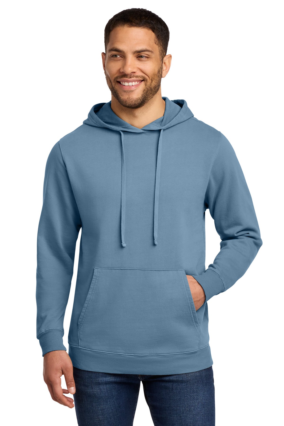 Port & Co Beach Wash Garment-Dyed Pullover Hooded Sweatshirt. PC098H - Mist
