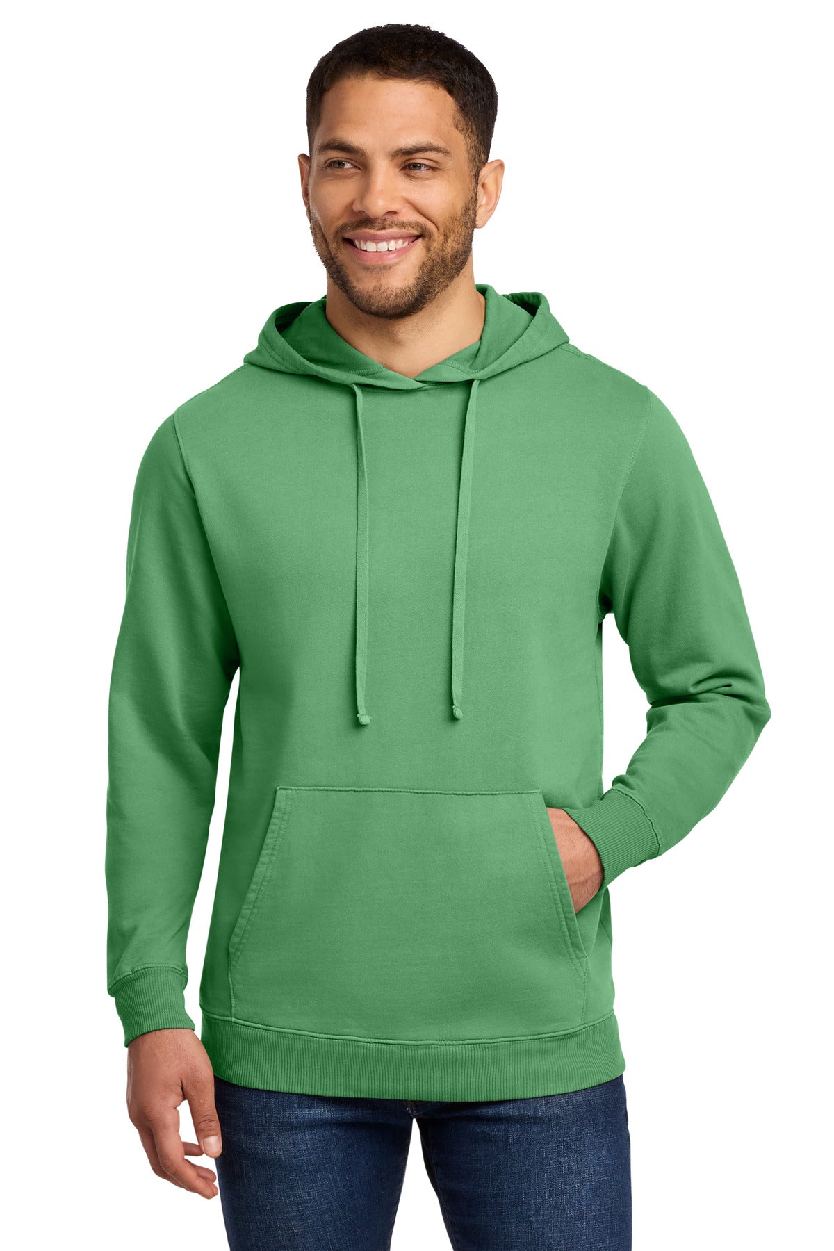 Port & Co Beach Wash Garment-Dyed Pullover Hooded Sweatshirt. PC098H - Safari