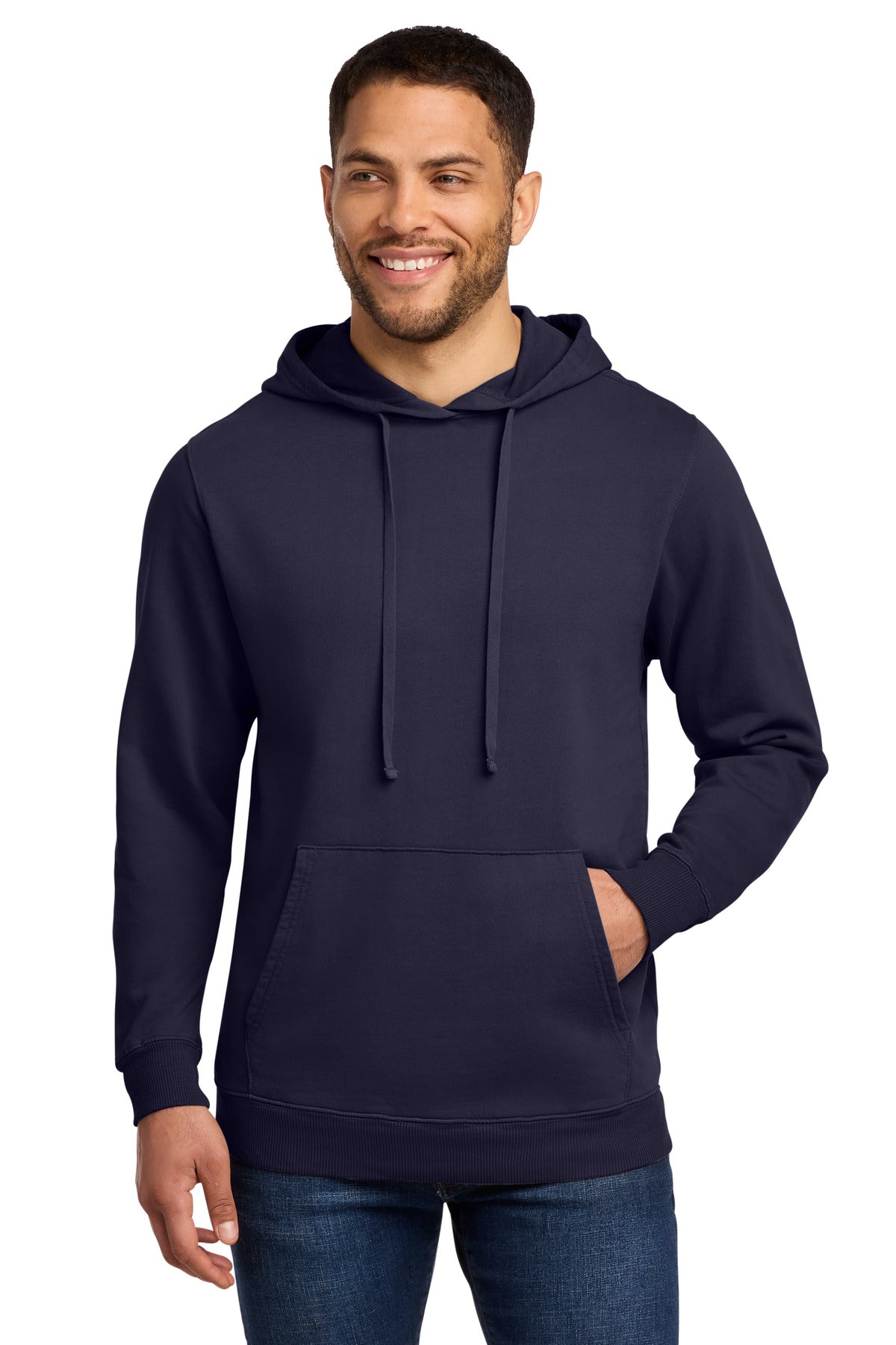 Port & Co Beach Wash Garment-Dyed Pullover Hooded Sweatshirt. PC098H - True Navy
