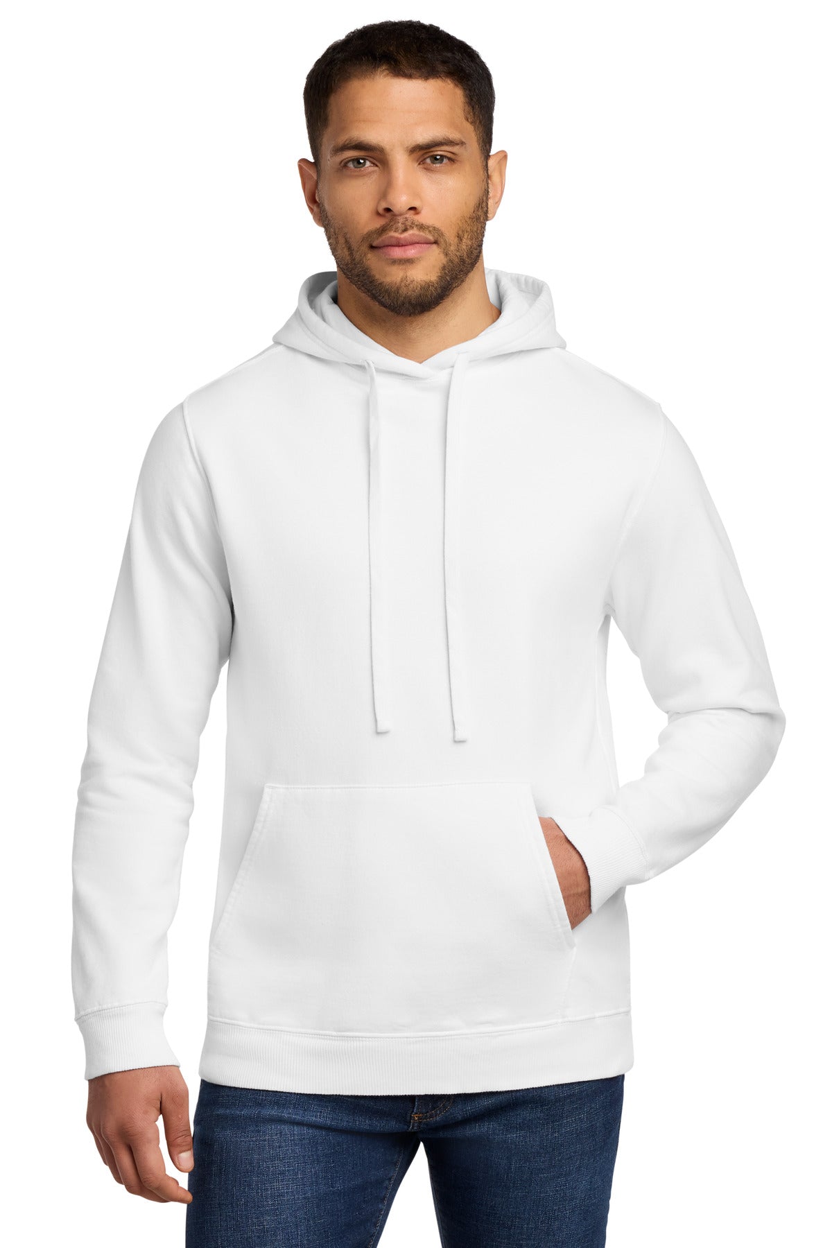 Port & Co Beach Wash Garment-Dyed Pullover Hooded Sweatshirt. PC098H - White