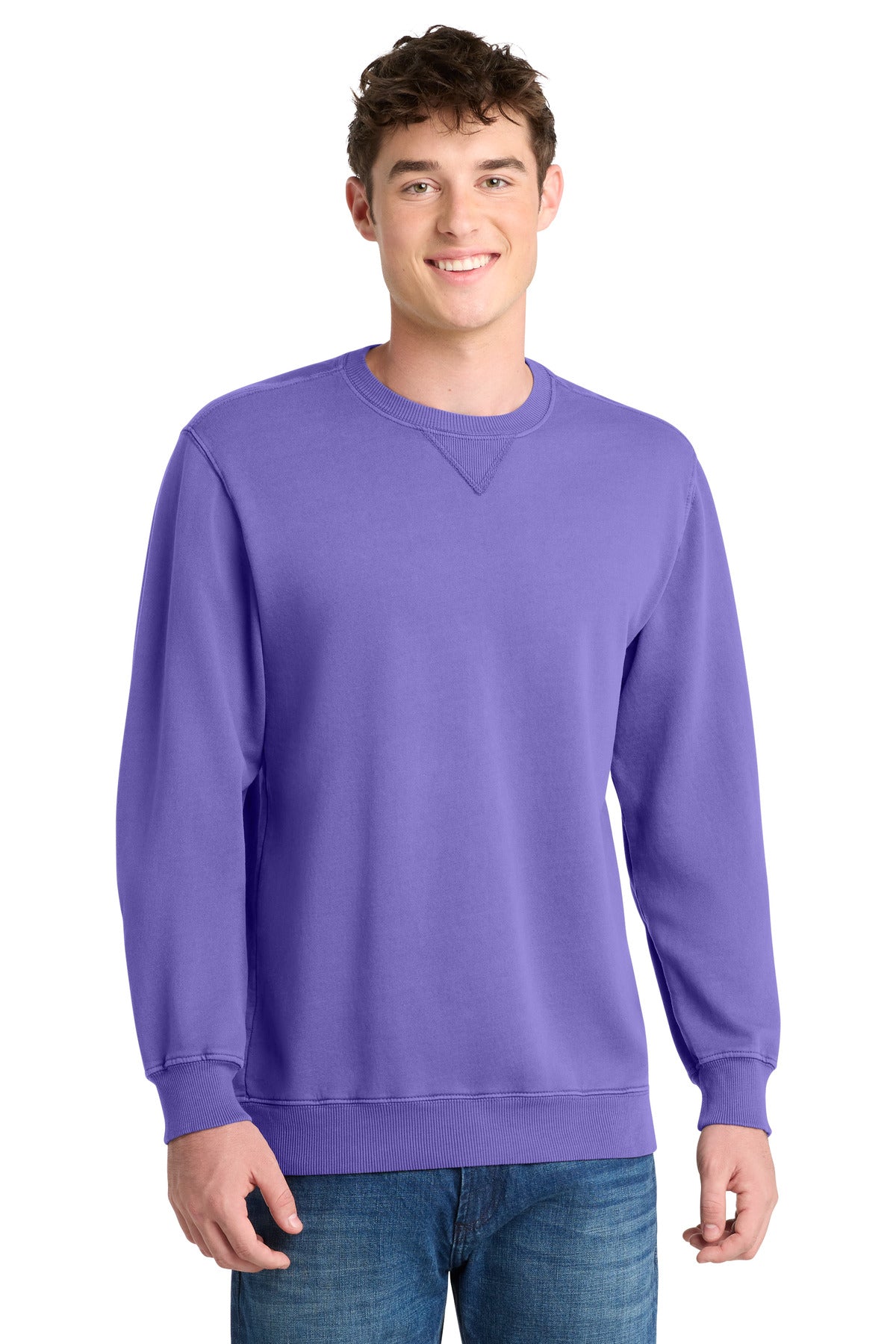 Port & Co Beach Wash Garment-Dyed Crewneck Sweatshirt PC098 - Amethyst