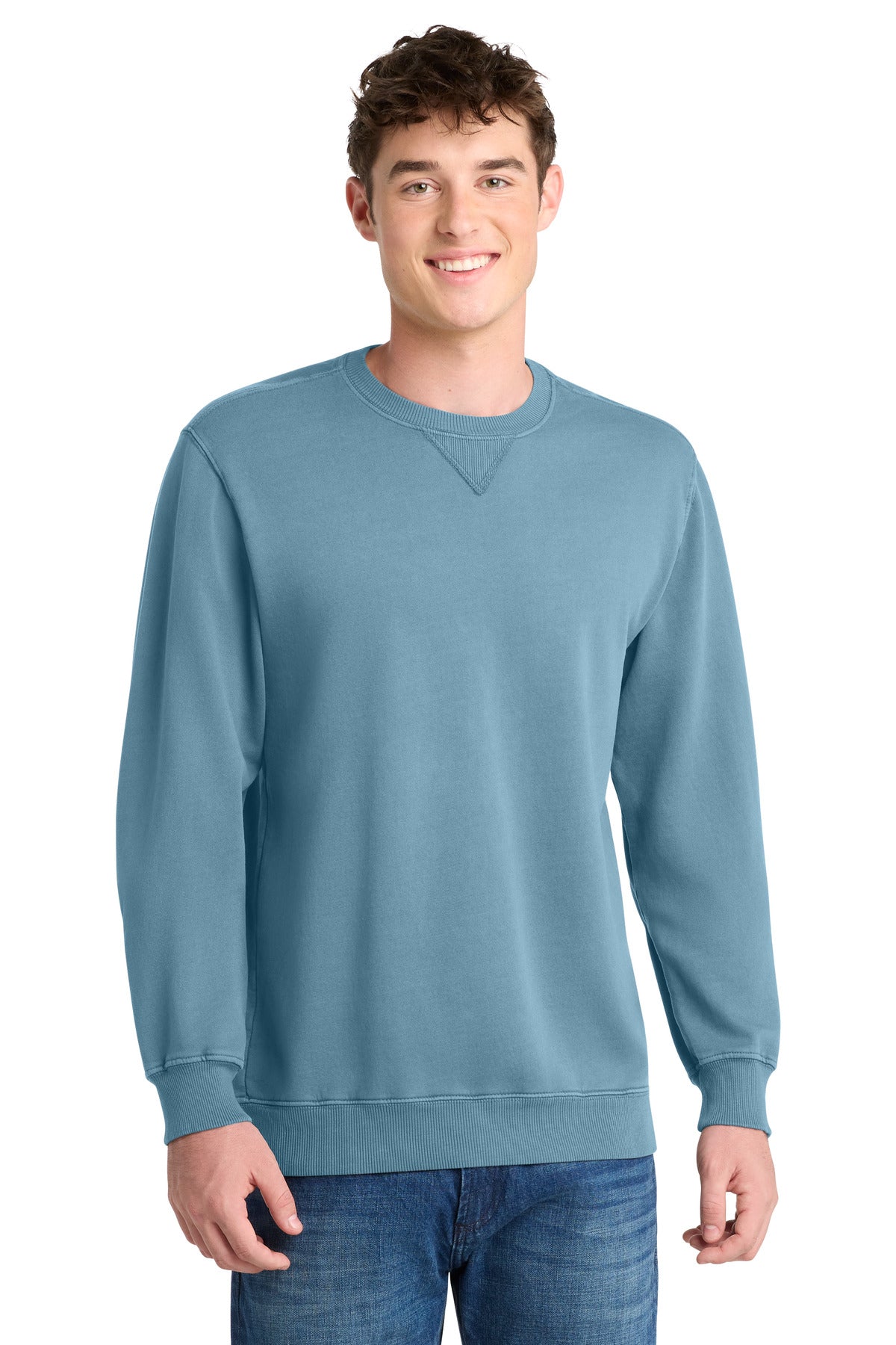 Port & Co Beach Wash Garment-Dyed Crewneck Sweatshirt PC098 - Mist