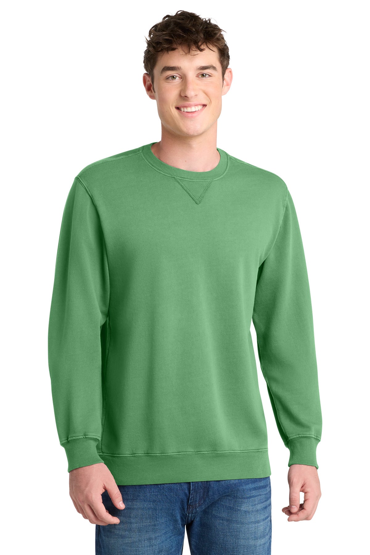 Port & Co Beach Wash Garment-Dyed Crewneck Sweatshirt PC098 - Safari