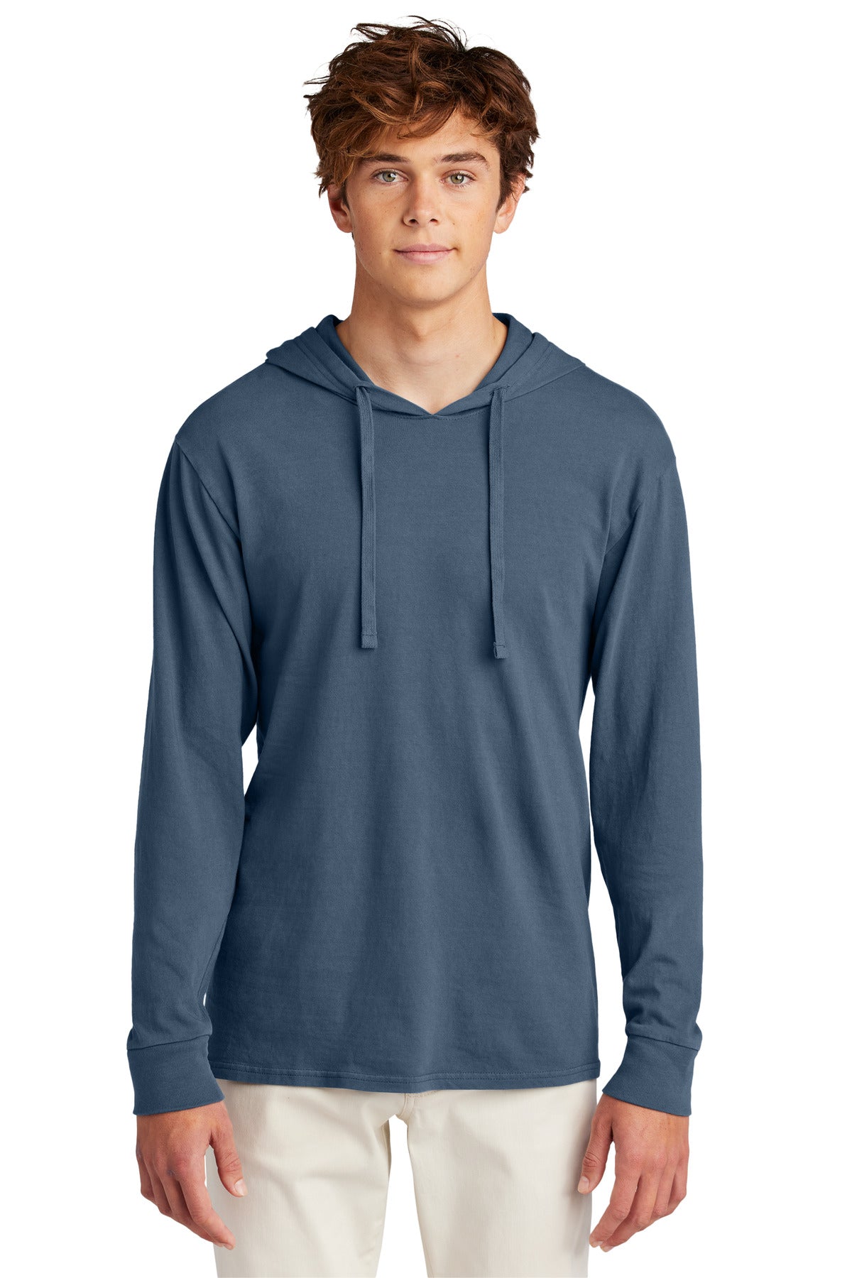 Port & Co Beach Wash Garment-Dyed Pullover Hooded Tee PC099H - Denim Blue