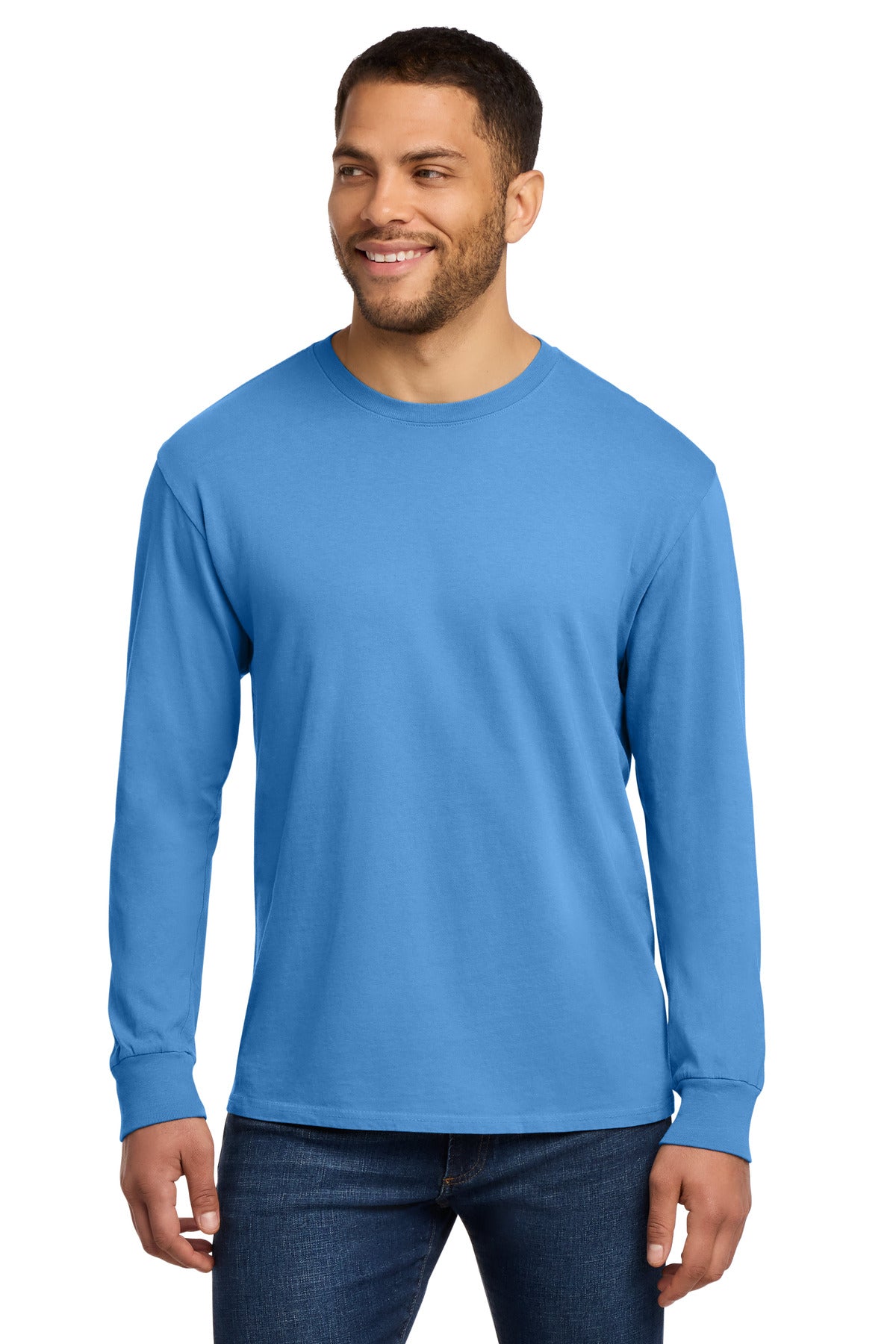 Port & Co Beach Wash Garment-Dyed Long Sleeve Tee PC099LS - Blue Moon