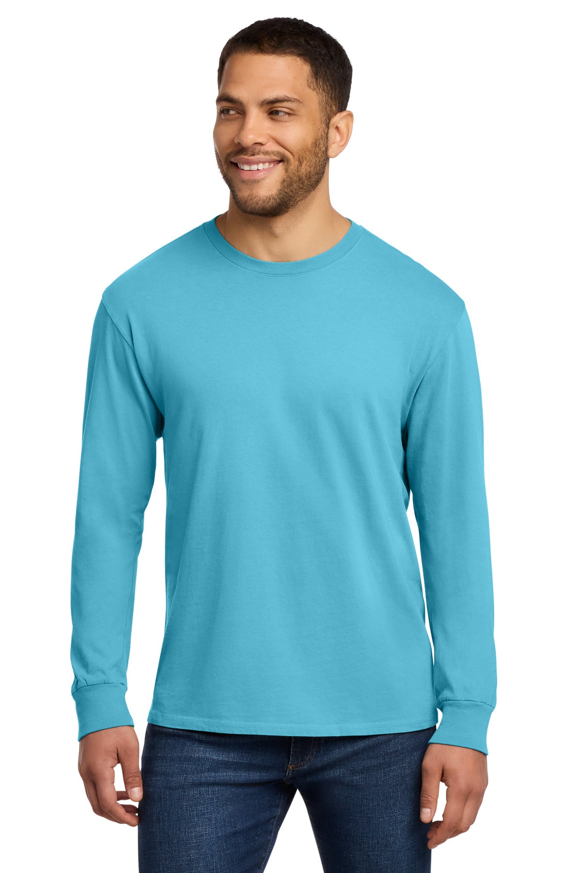 Port & Co Beach Wash Garment-Dyed Long Sleeve Tee PC099LS - Tidal Wave