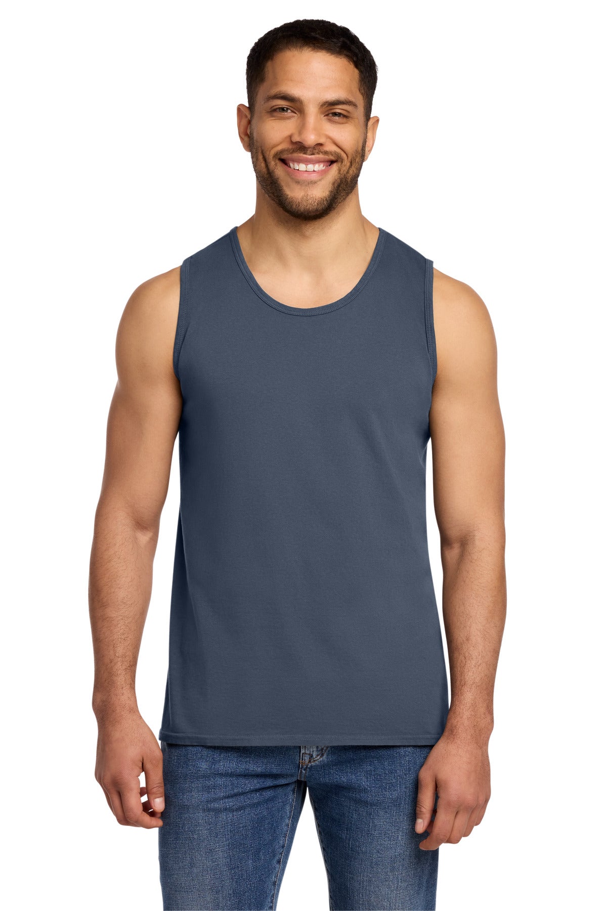 Port & Co Beach Wash Garment-Dyed Tank.  PC099TT - Denim Blue