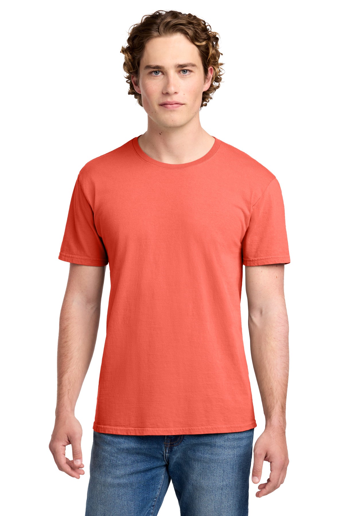 Port & Co Beach Wash Garment-Dyed Tee. PC099 - Neon Coral