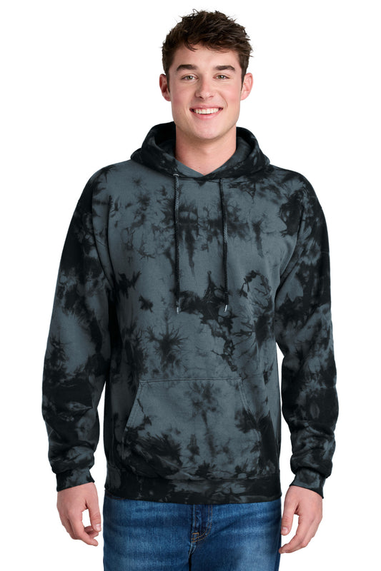 Port & Co Crystal Tie-Dye Pullover Hoodie PC144 - Black