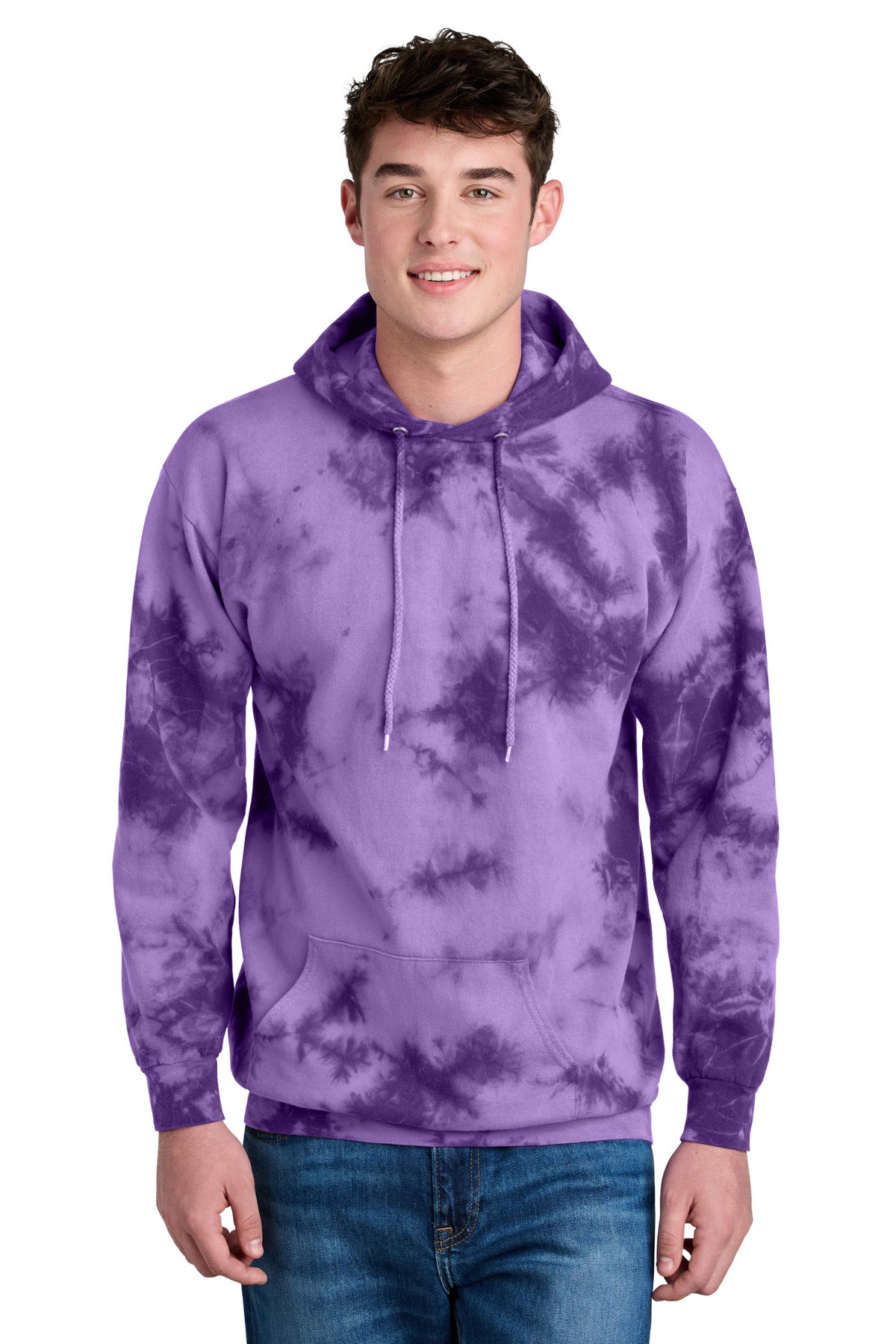 Port & Co Crystal Tie-Dye Pullover Hoodie PC144 - Purple