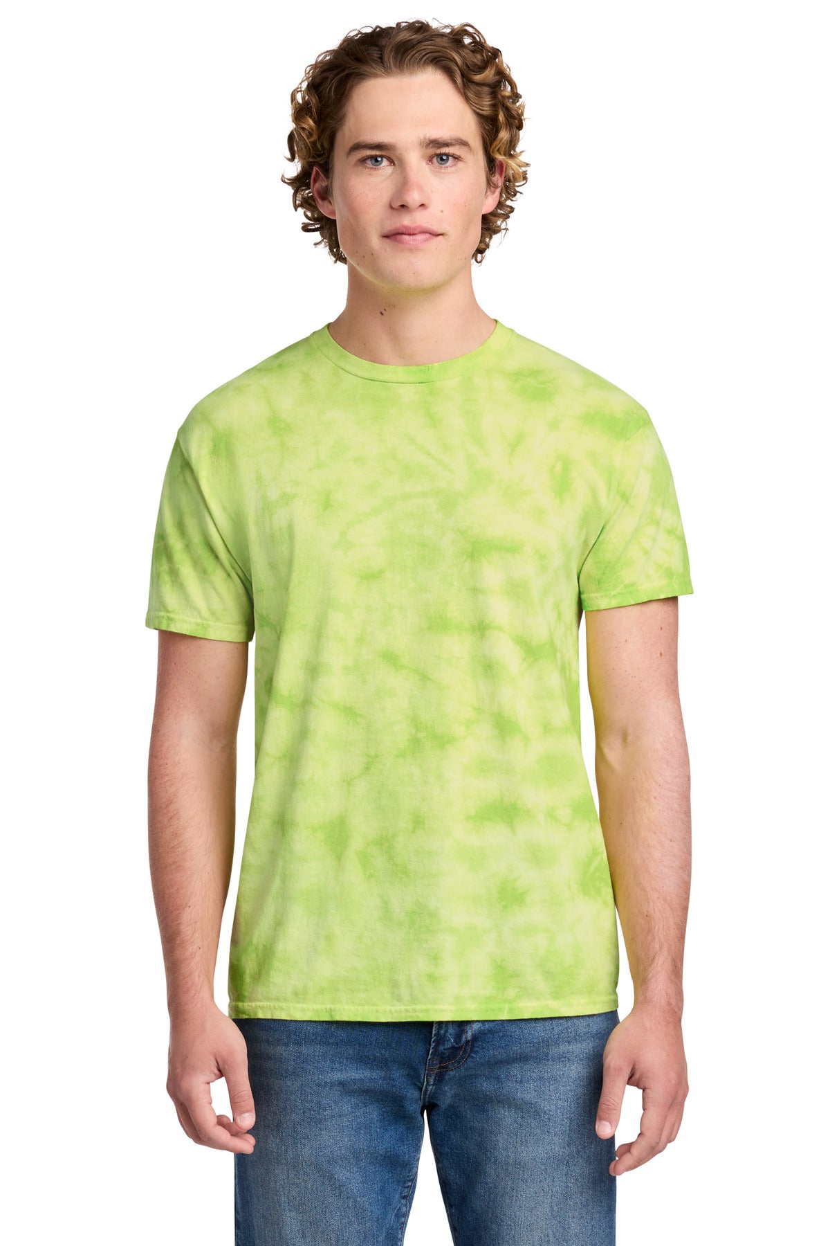 Port & Co Crystal Tie-Dye Tee PC145 - Lemon Lime