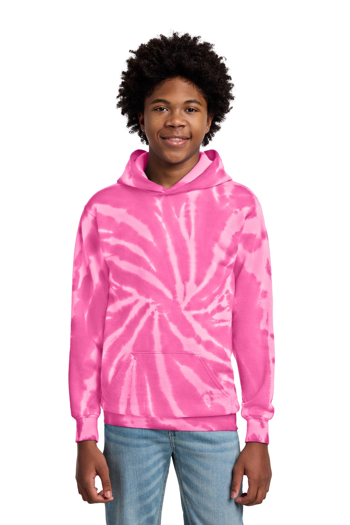 Port & Co Youth Tie-Dye Pullover Hooded Sweatshirt