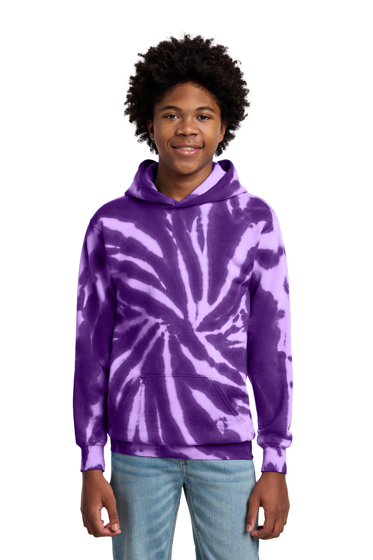 Port & Co Youth Tie-Dye Pullover Hooded Sweatshirt