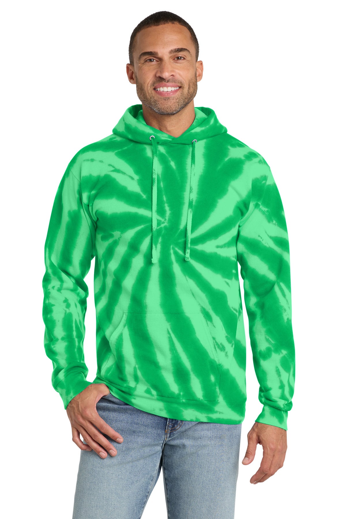 Port & Co Tie-Dye Pullover Hooded Sweatshirt. PC146 - Kelly