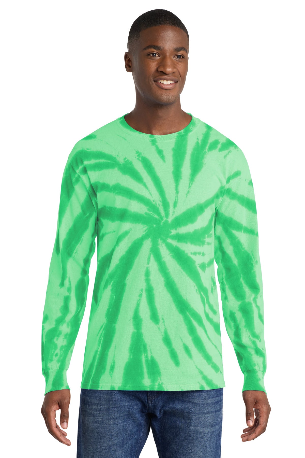 Port & Co Tie-Dye Long Sleeve Tee.  PC147LS - Kelly