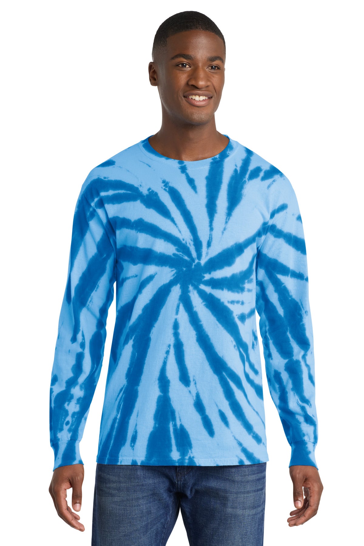 Port & Co Tie-Dye Long Sleeve Tee.  PC147LS - Royal