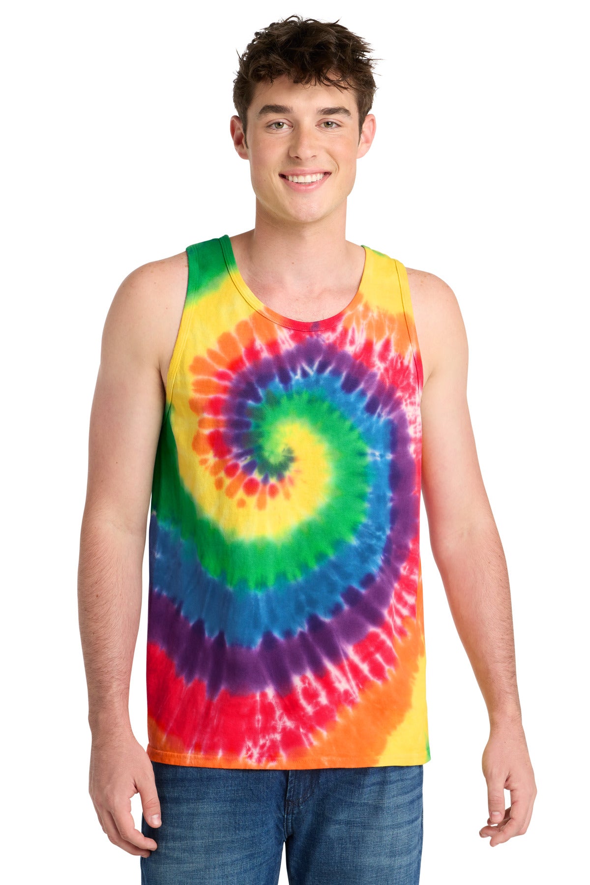 Port & Co Tie-Dye Tank Top.  PC147TT - Rainbow