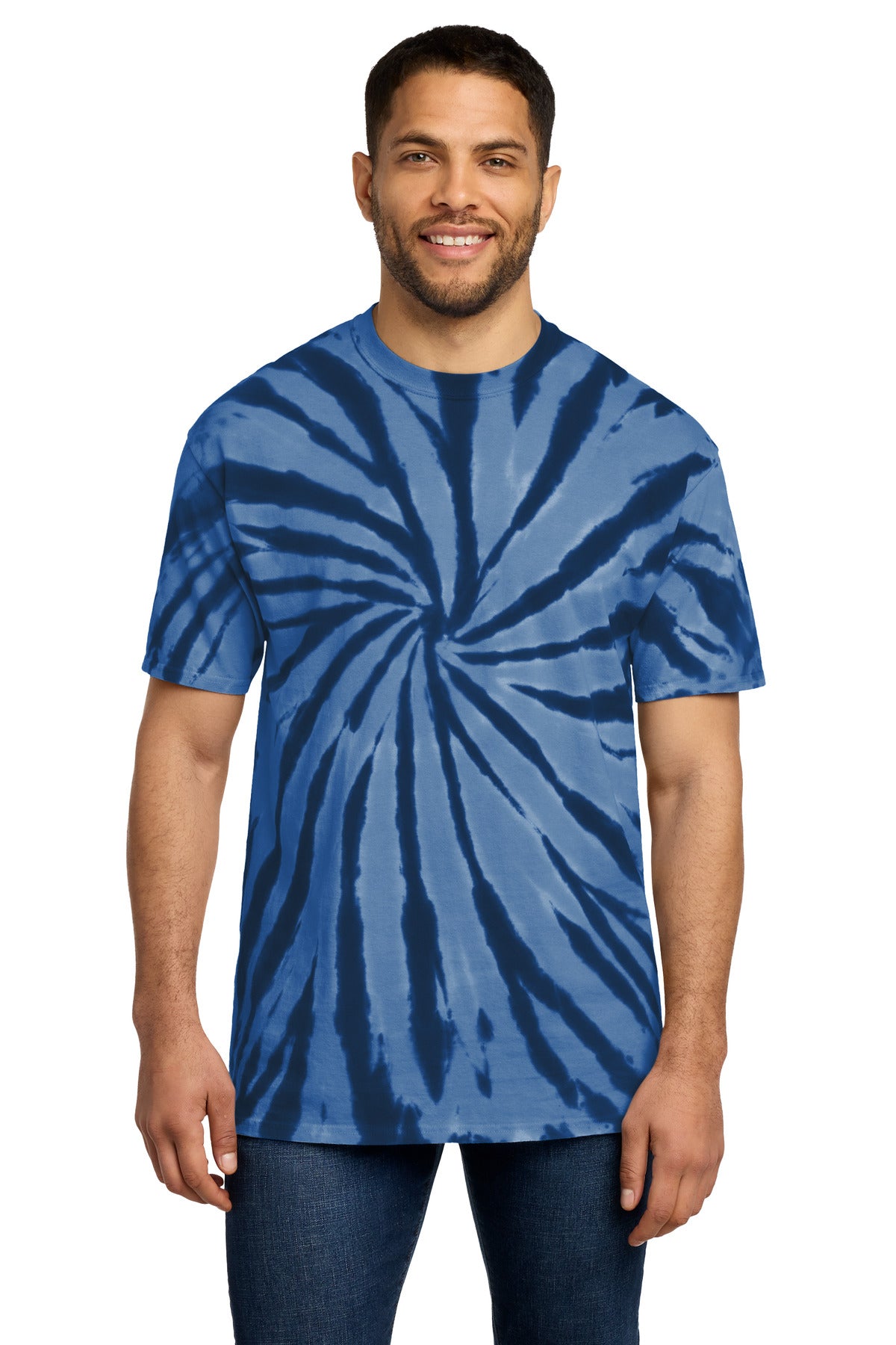 Port & Co Tie-Dye Tee. PC147 - Navy