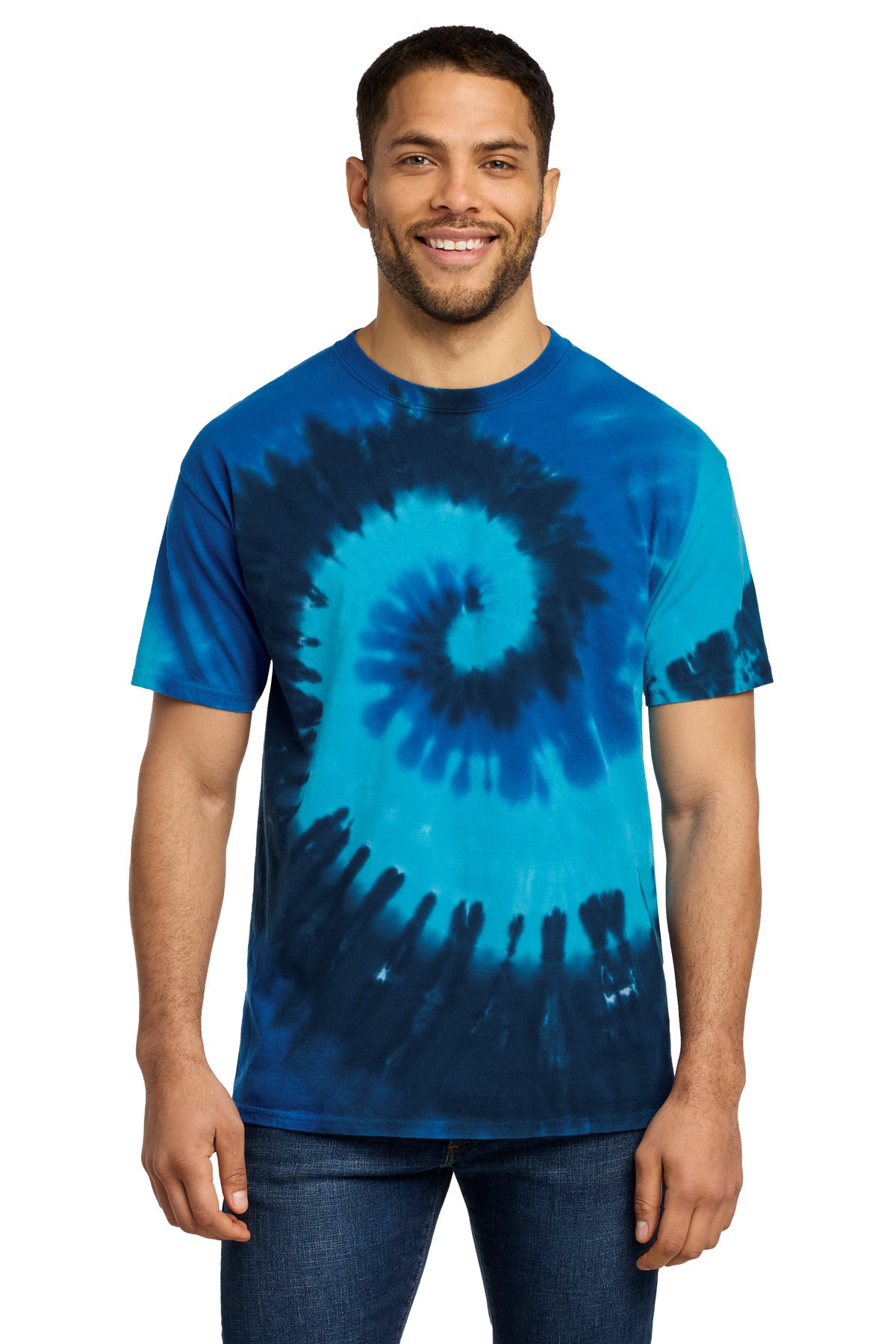 Port & Co Tie-Dye Tee. PC147 - Ocean Rainbow