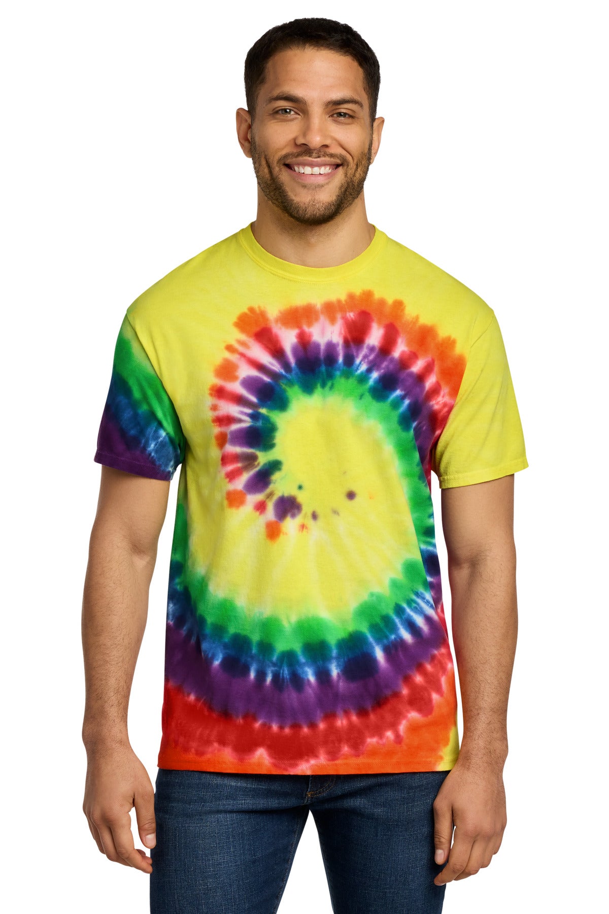 Port & Co Tie-Dye Tee. PC147 - Rainbow