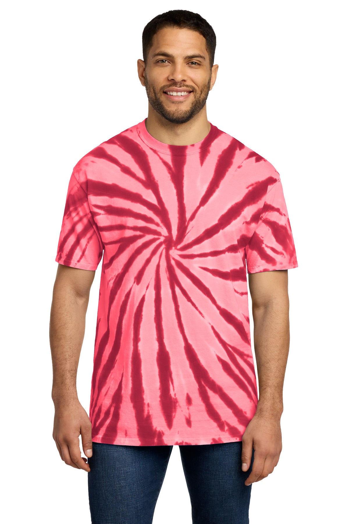 Port & Co Tie-Dye Tee. PC147 - Red