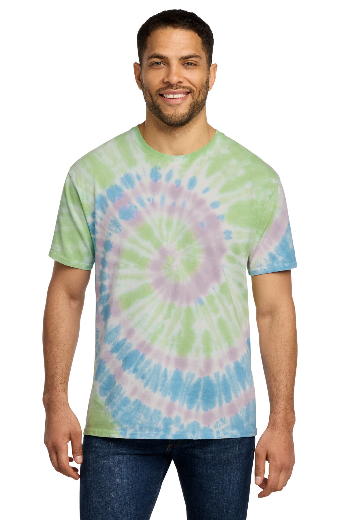 Port & Co Tie-Dye Tee. PC147 - Watercolor Spiral