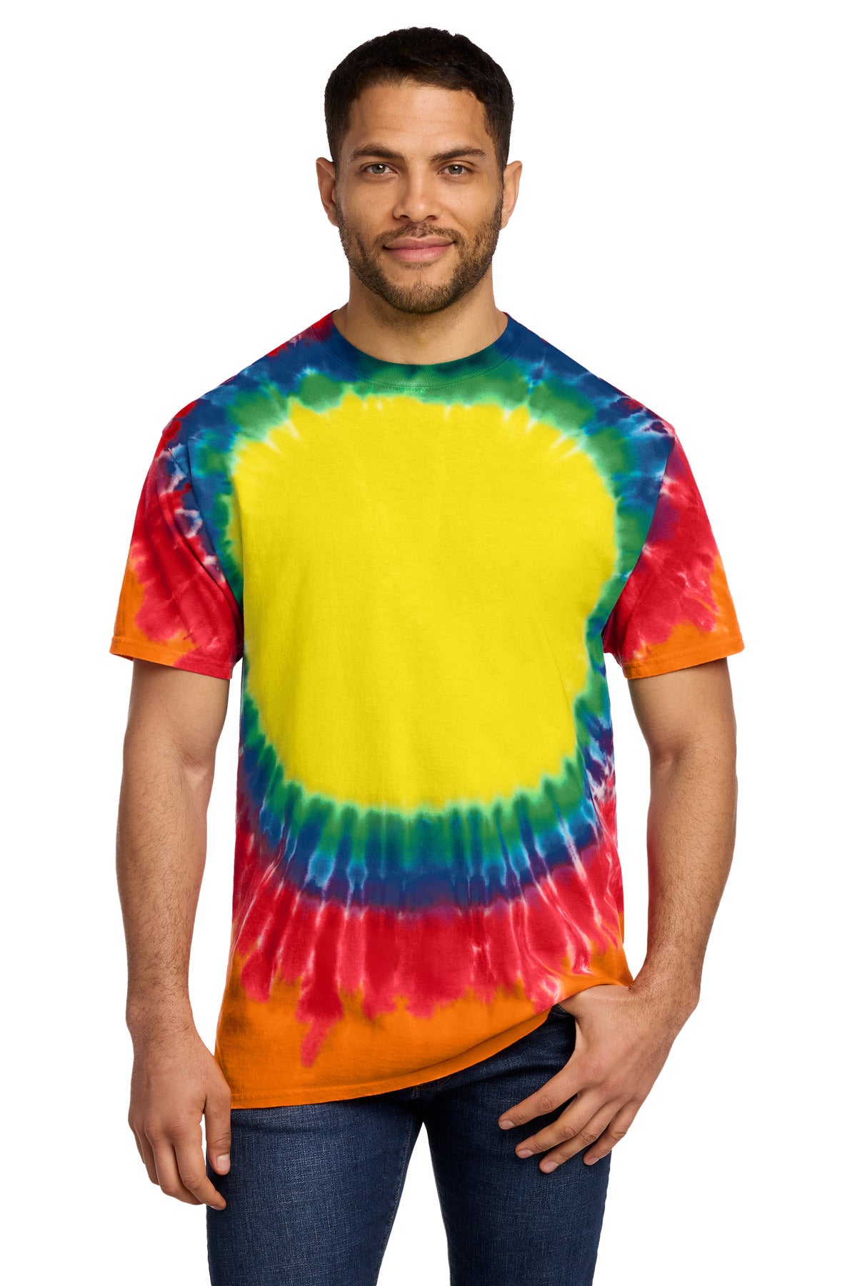 Port & Co Window Tie-Dye Tee. PC149 - Rainbow