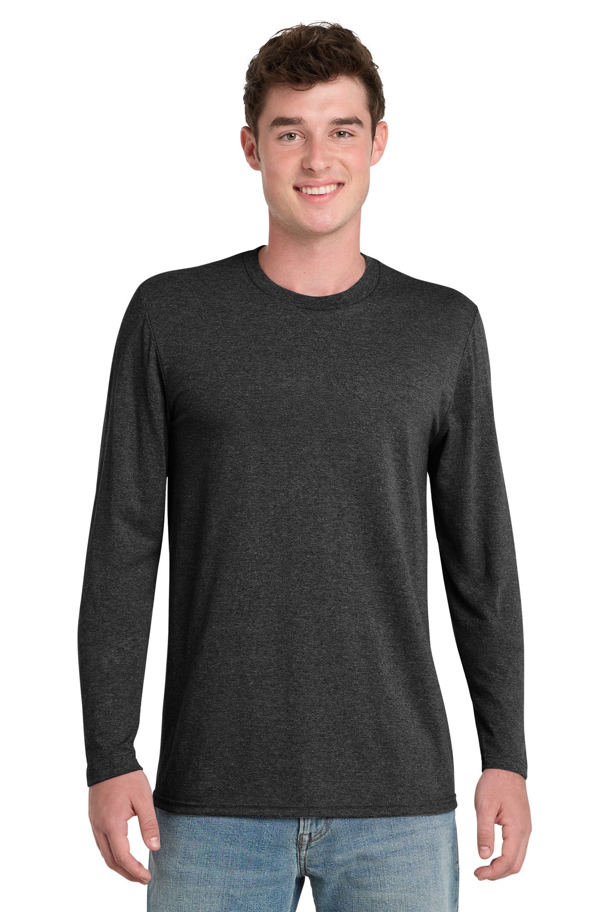 Port & Co Tri-Blend Long Sleeve Tee. PC330LS - Black Heather