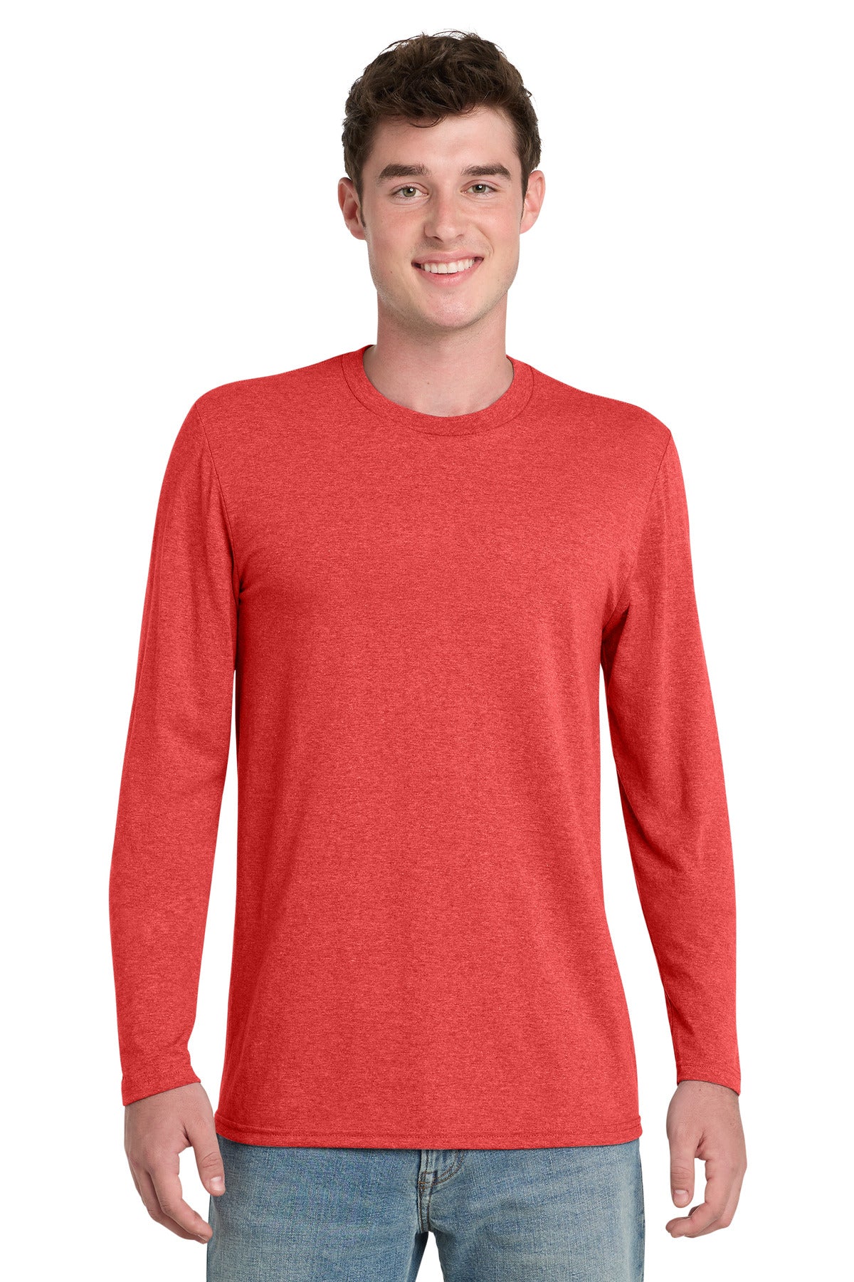Port & Co Tri-Blend Long Sleeve Tee. PC330LS - Bright Red Heather