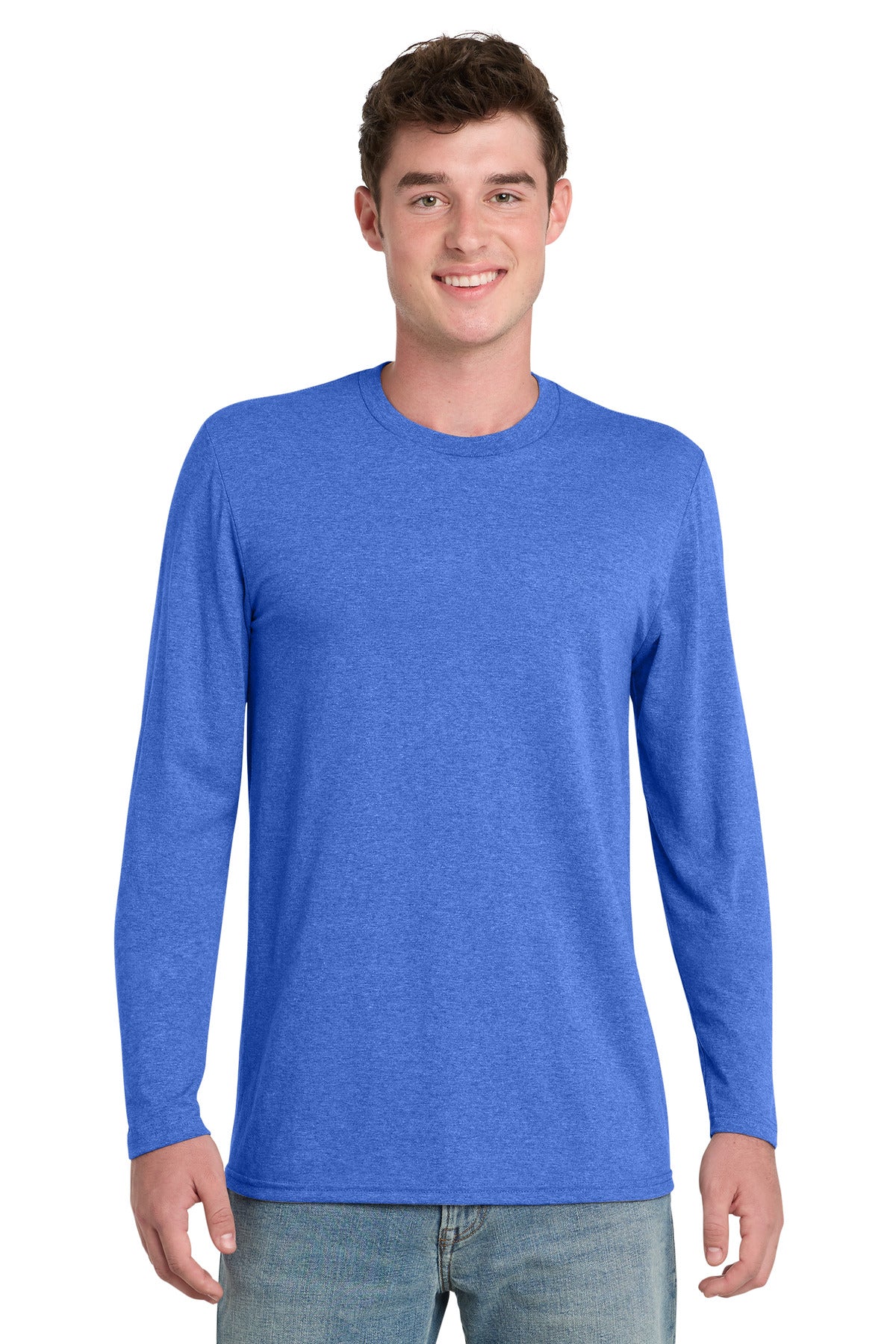 Port & Co Tri-Blend Long Sleeve Tee. PC330LS - Heather Royal