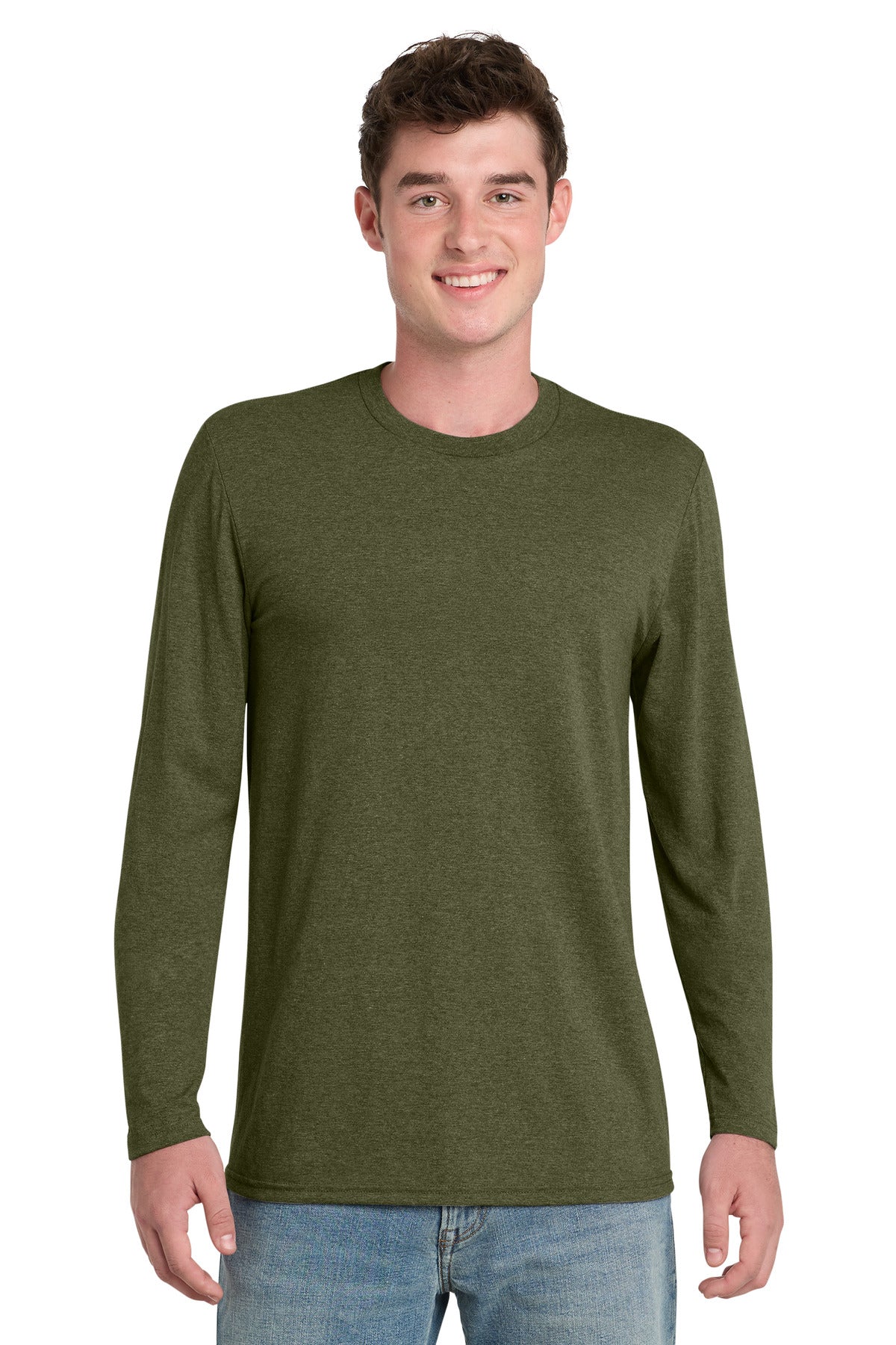 Port & Co Tri-Blend Long Sleeve Tee. PC330LS - Military Green Heather