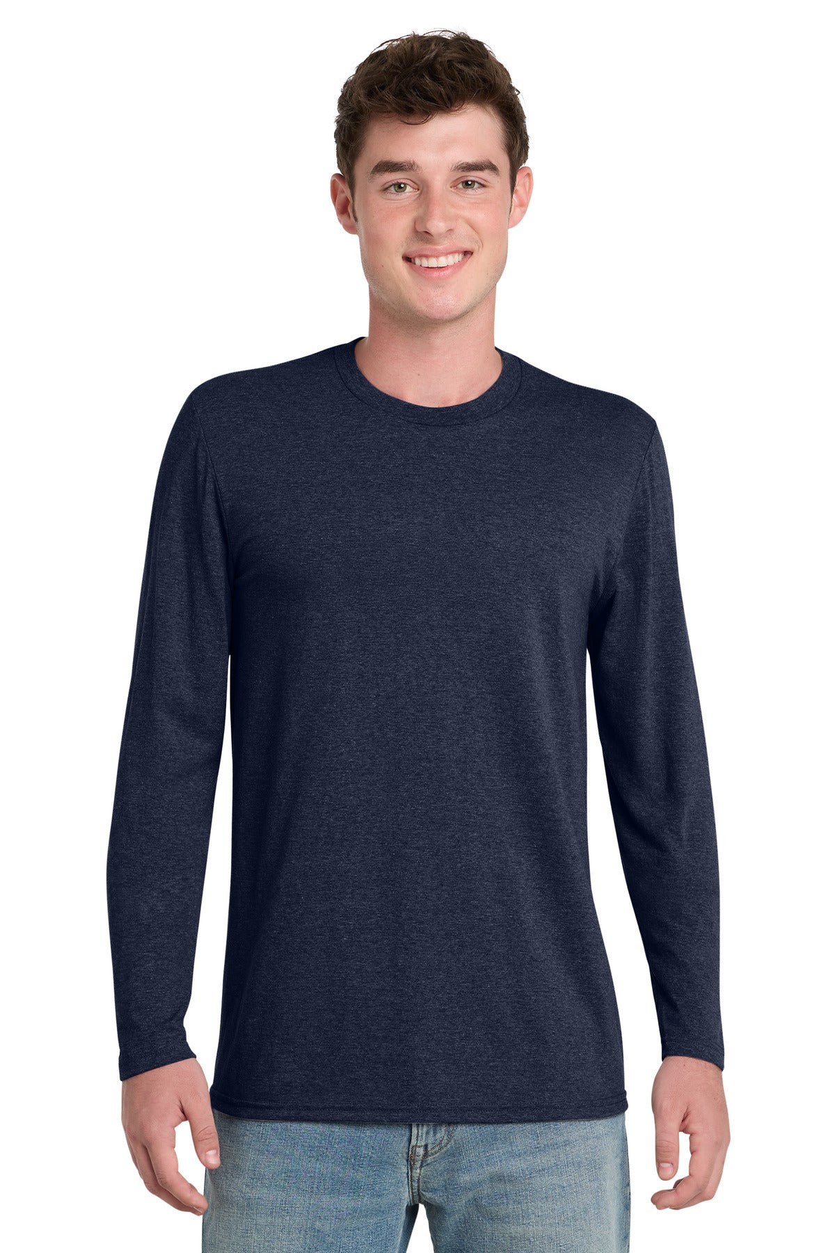 Port & Co Tri-Blend Long Sleeve Tee. PC330LS - Team Navy Heather