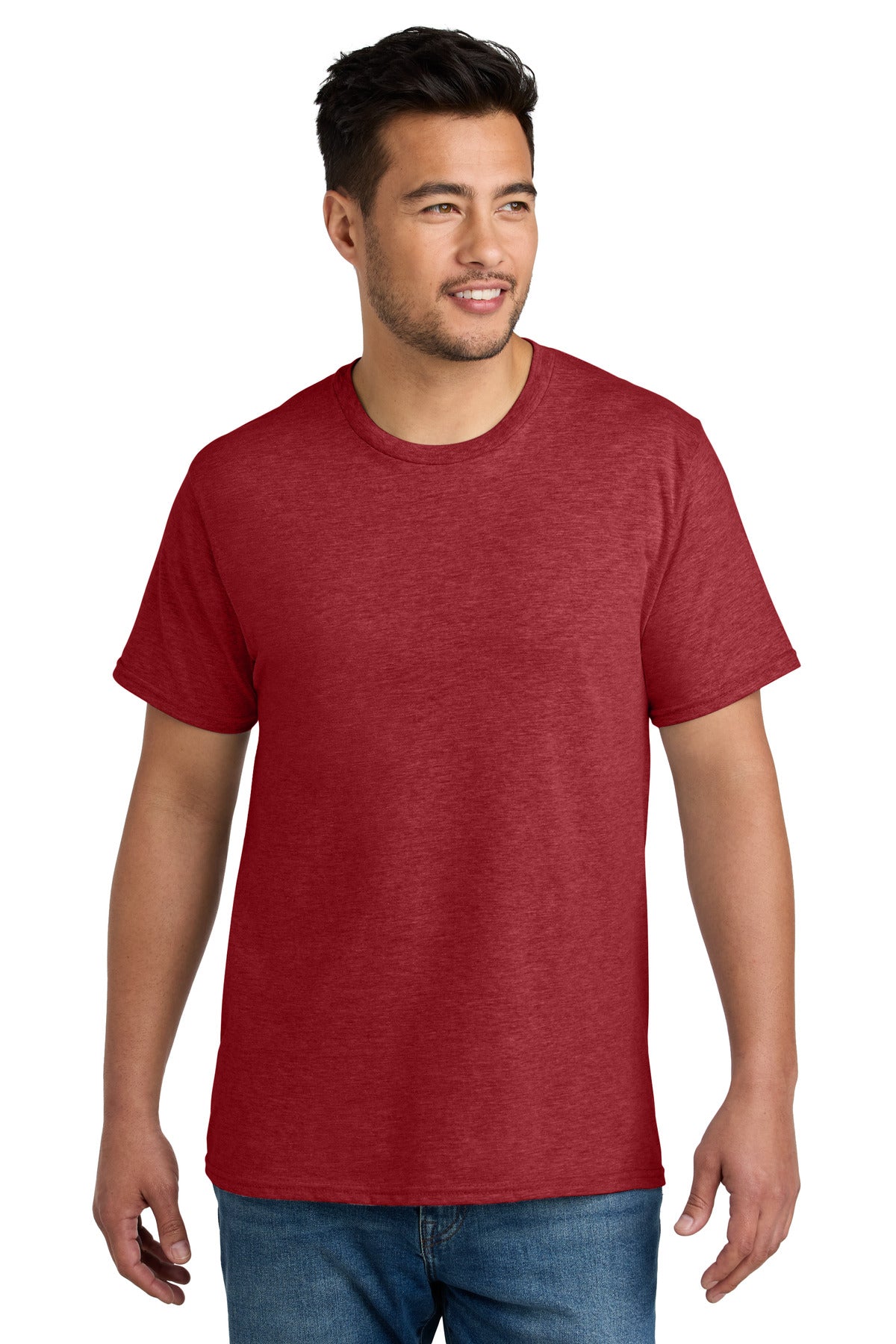 Port & Co CVC Tee PC340 - Team Cardinal Heather