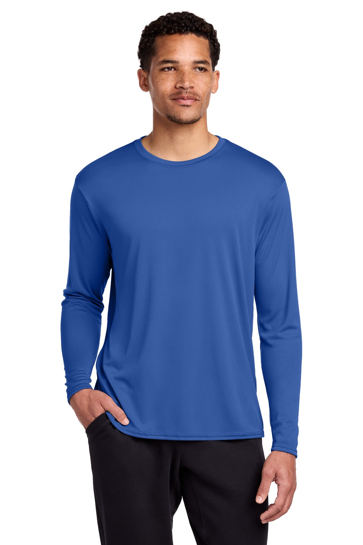 Port & Co Long Sleeve Performance Tee. PC380LS - Royal