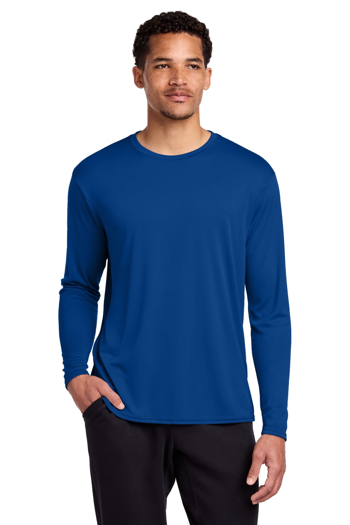 Port & Co Long Sleeve Performance Tee. PC380LS - True Royal