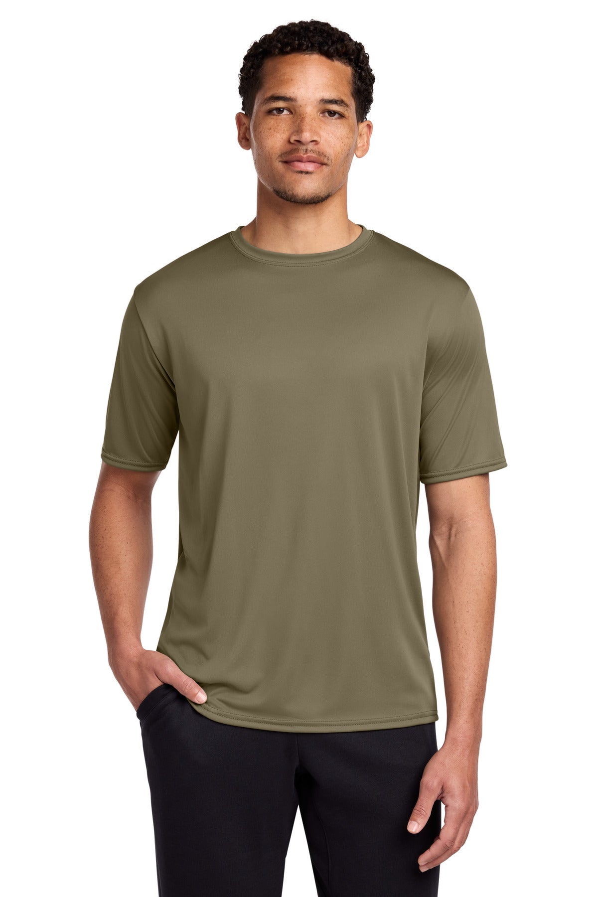 Port & Co Performance Tee. PC380 - Coyote Brown