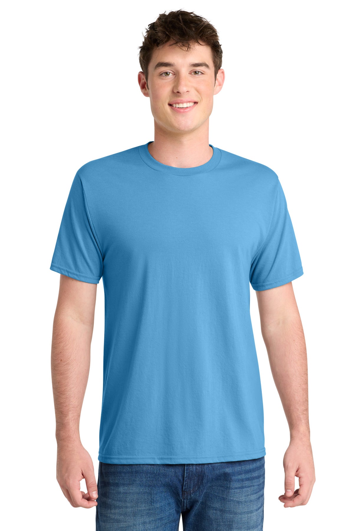 Port & Co Performance Blend Tee. PC381 - Aquatic Blue