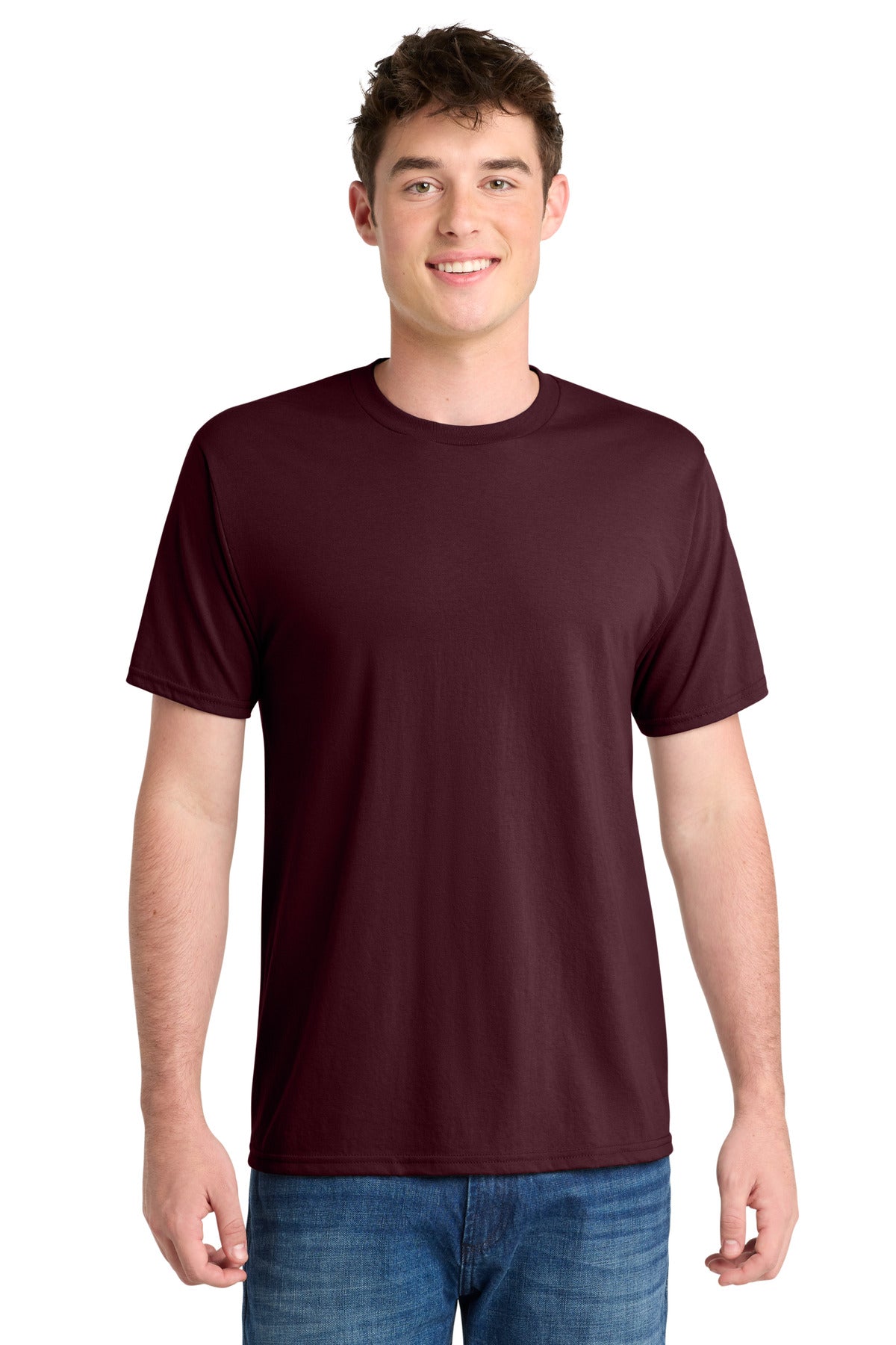 Port & Co Performance Blend Tee. PC381 - Athletic Maroon