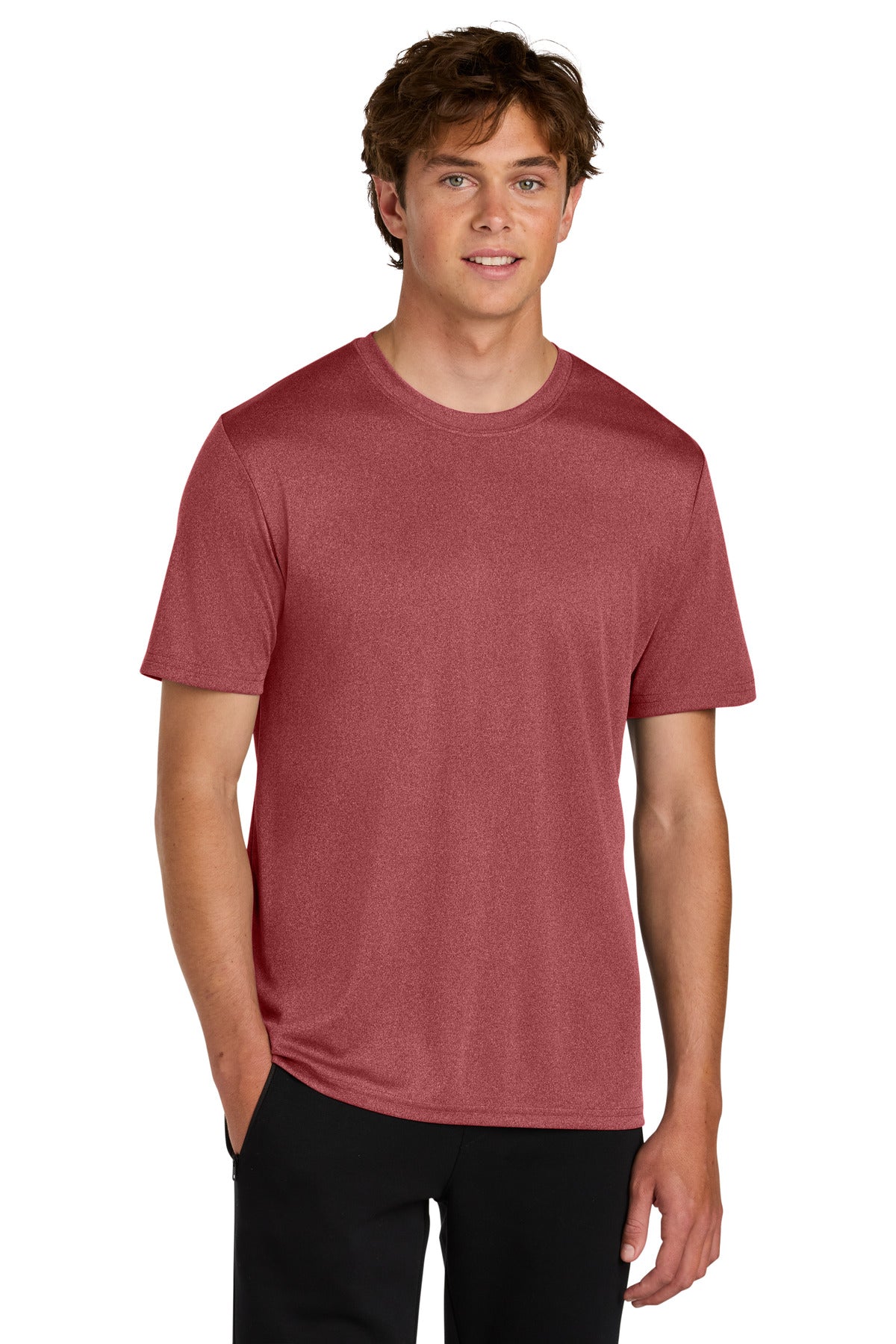 Port & Co Heather Performance Tee PC390 - Deep Red Heather